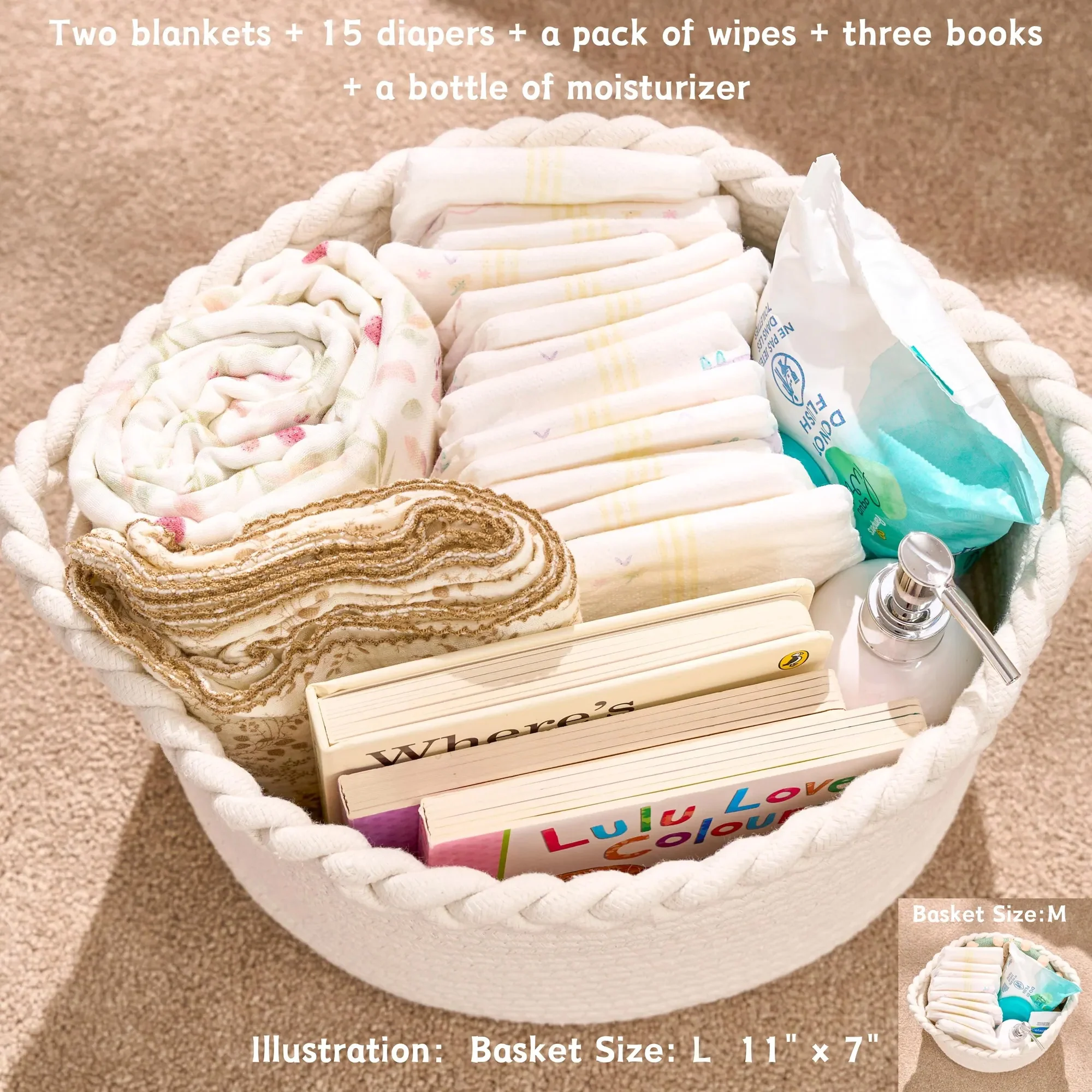 Personalized Woven Basket – Custom Name Storage Basket for Baby Toys, Nursery Organizer or Pet Toy Bin, Handmade Gift HO82 903016 - Image 5