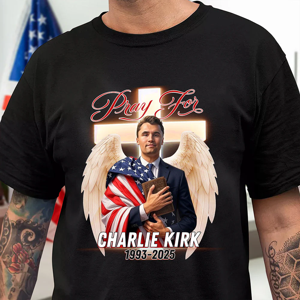 Pray For Charlie Kirk A True Hero Dark Shirt HO82 65774 - Image 6