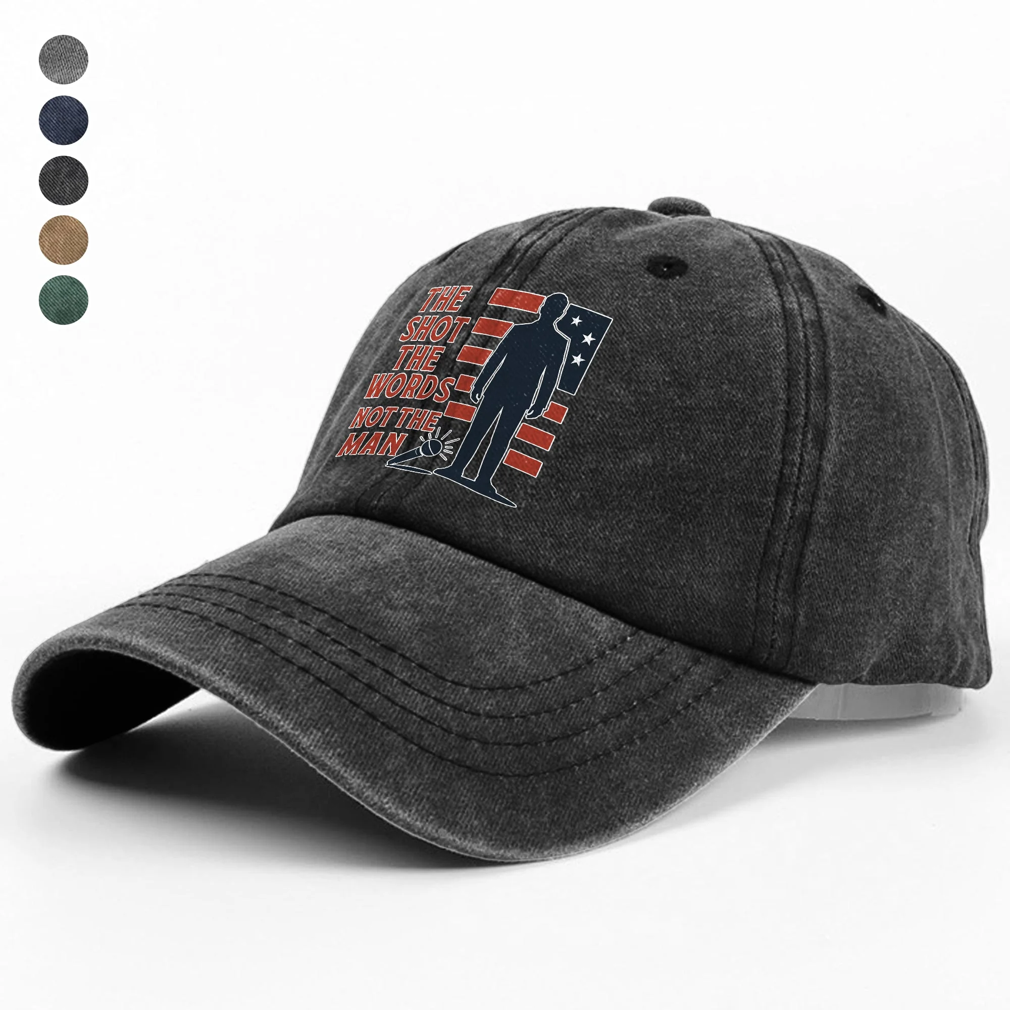 Pray For Charlie Kirk Liberty And Human Rights Washed Denim Baseball Cap HO82 65750 - Image 4