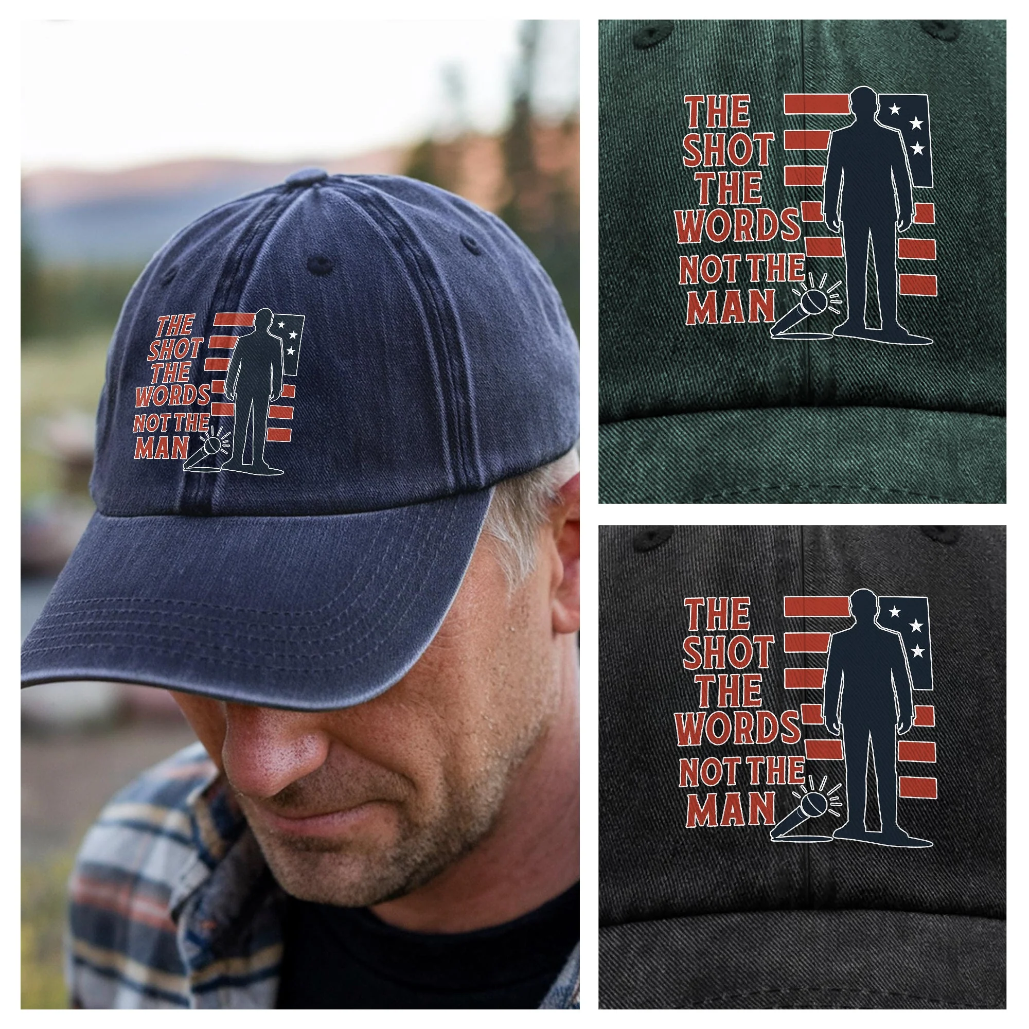 Pray For Charlie Kirk Liberty And Human Rights Washed Denim Baseball Cap HO82 65750 - Image 5