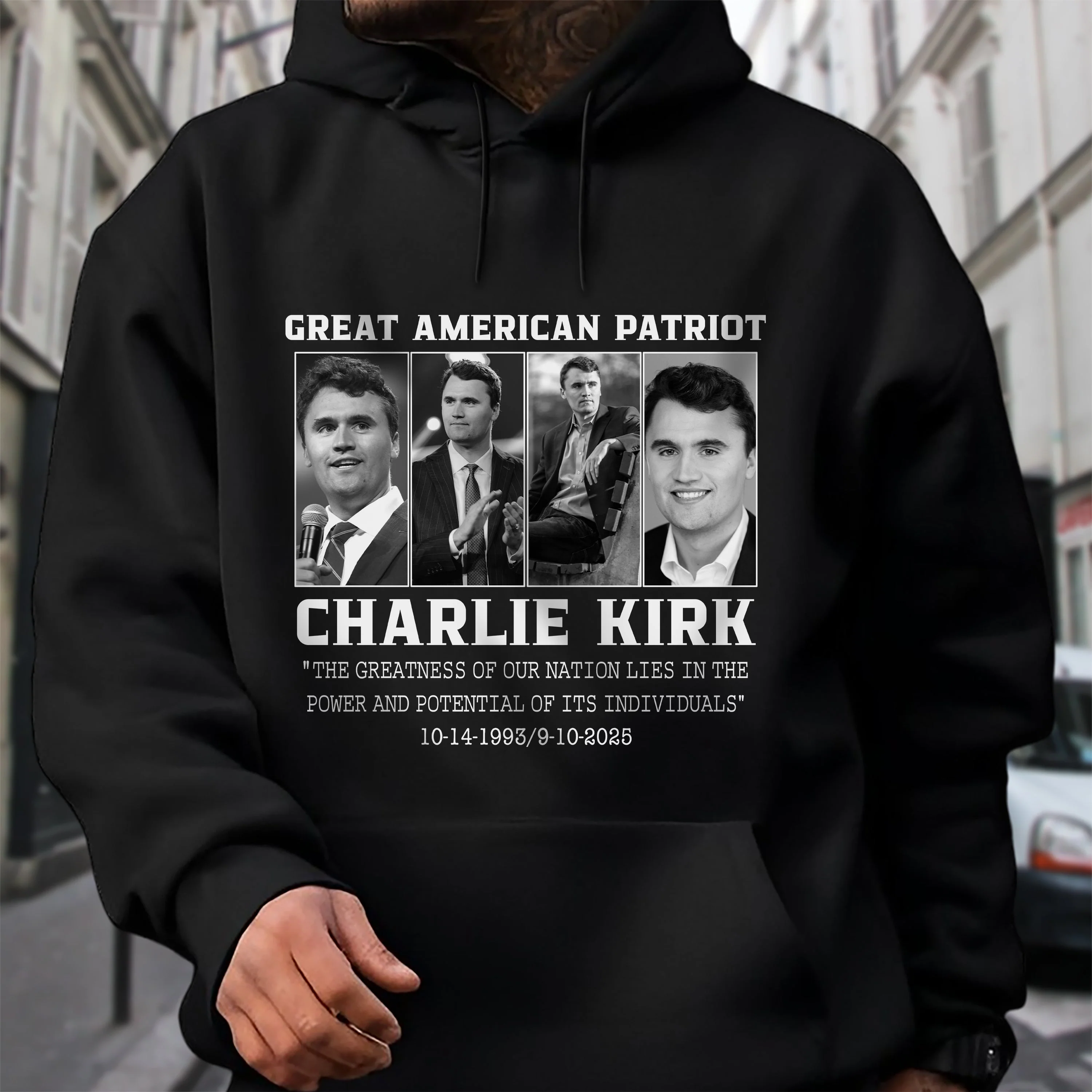 Prayers Up for Charlie Kirk Great America Patriot Memorial Dark Shirt HO82 65740 - Image 2