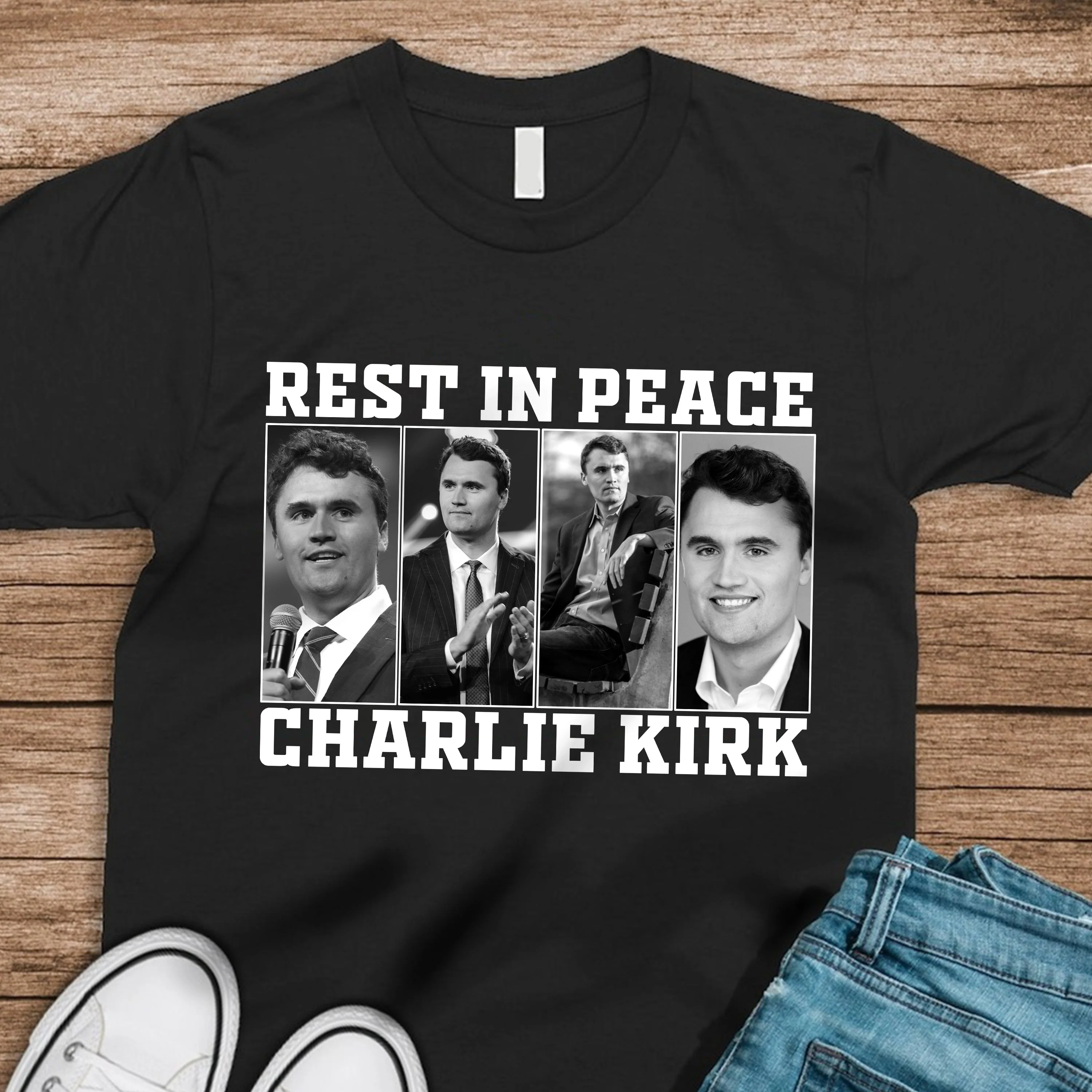Rest In Peace For Charlie Kirk Memorial Dark Shirt HO82 65732 - Image 4