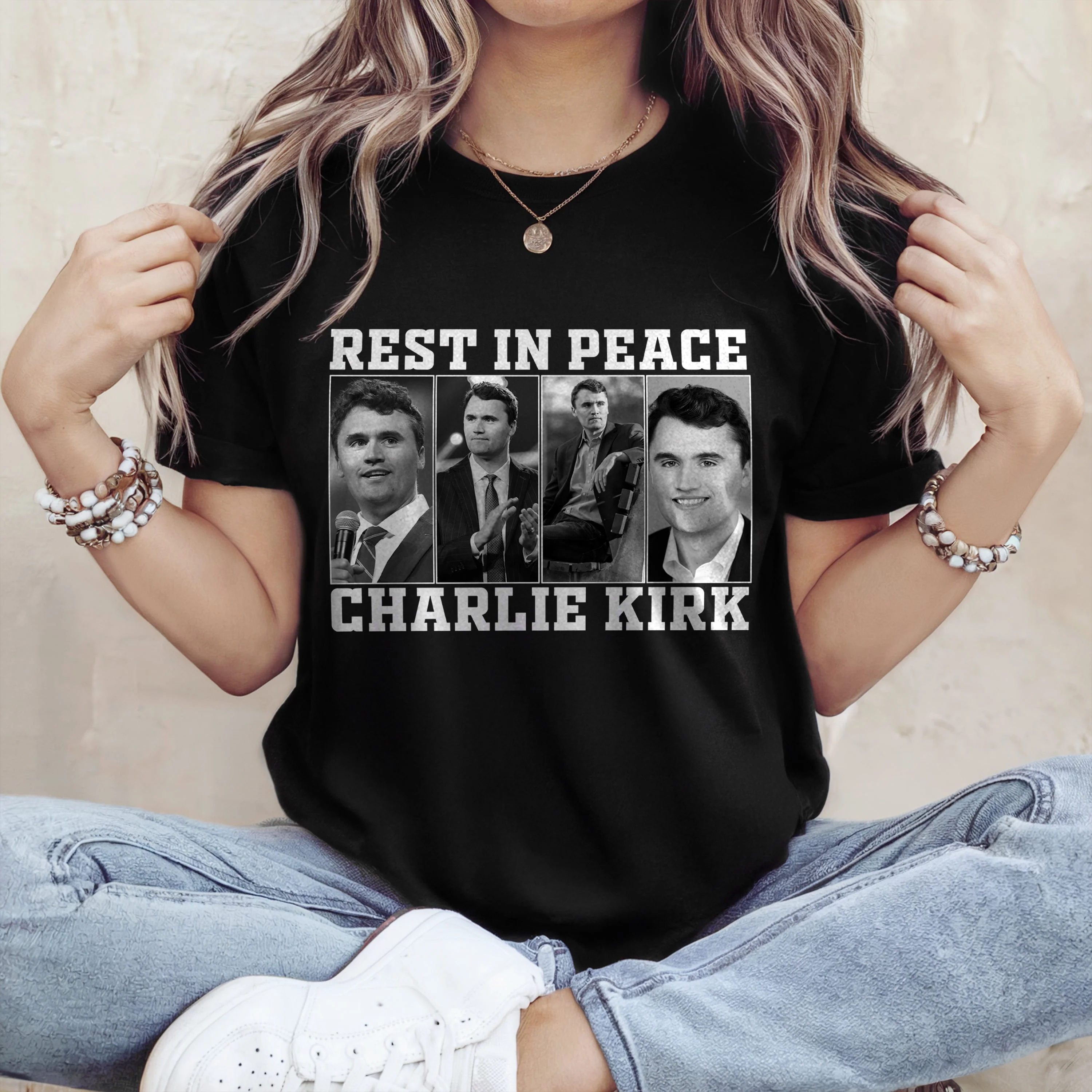 Rest In Peace For Charlie Kirk Memorial Dark Shirt HO82 65732 - Image 5