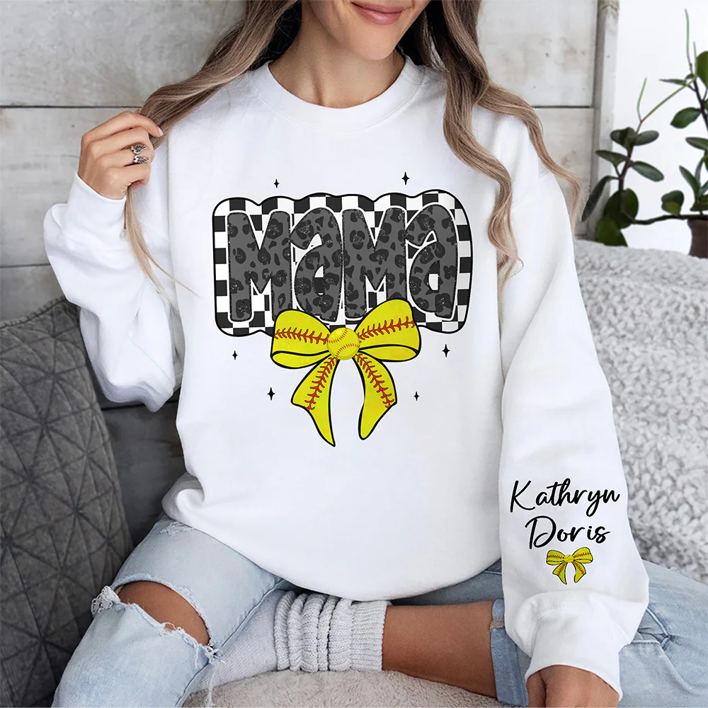Retro Softball Mama Coquette Sweatshirt Personalized Gift For Mother's Day HO82 893652 - Image 6