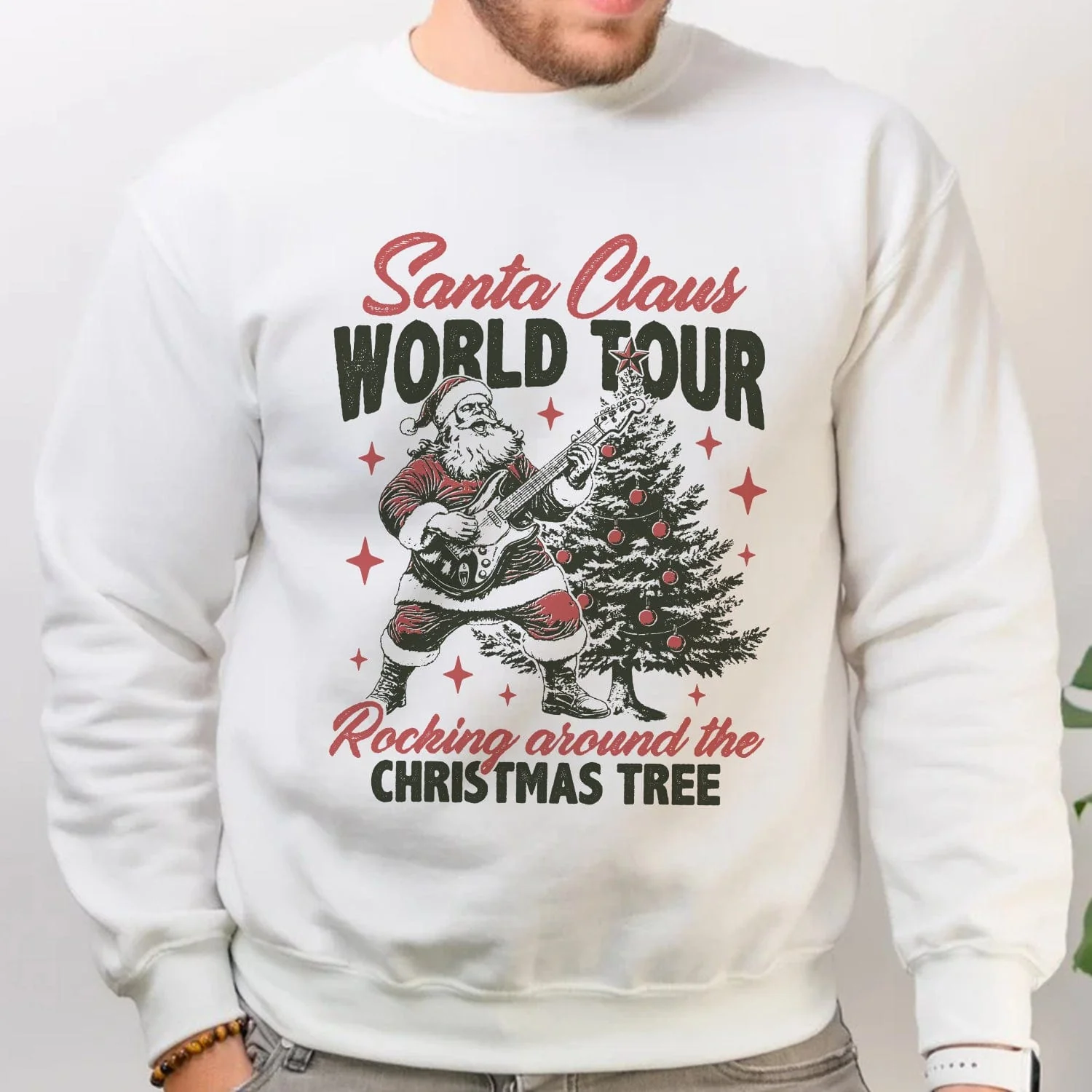Santa Claus World Tour Rocking Around The Christmas Tree Sweatshirt HO82 893208 - Image 5