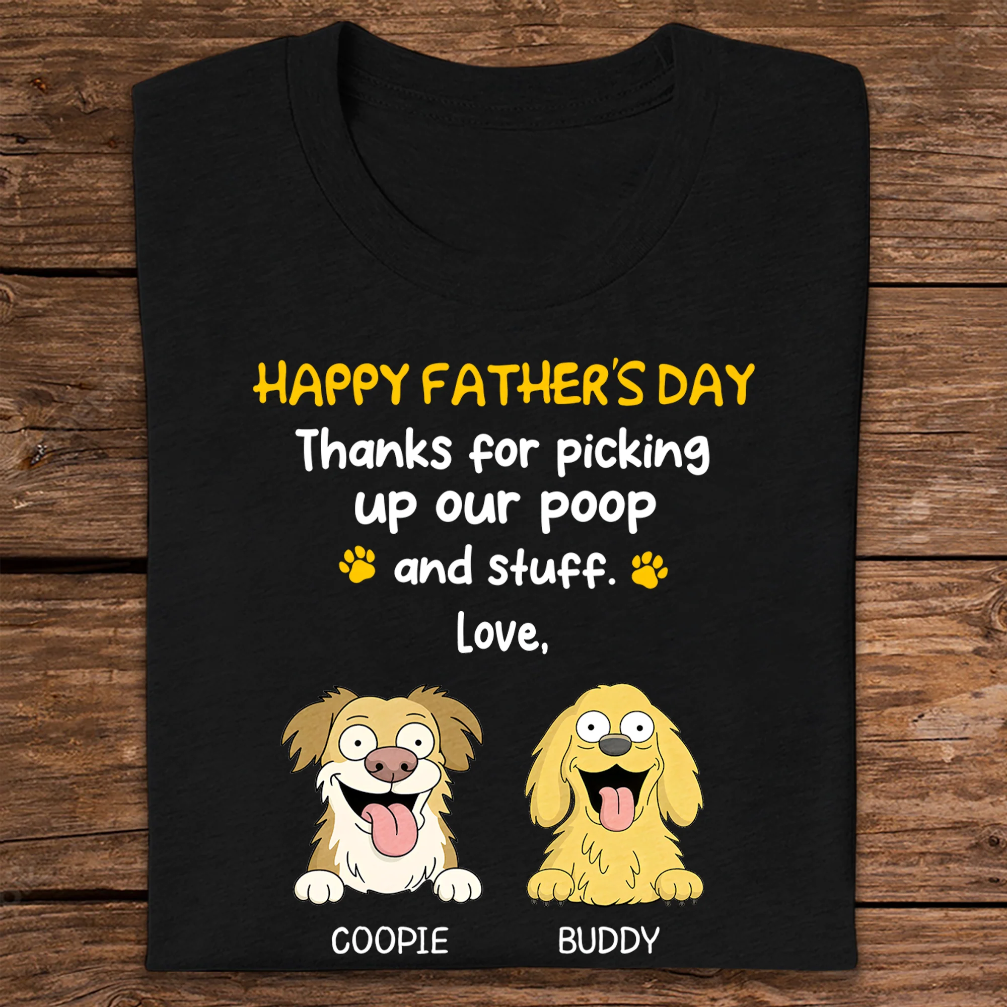 Thank For Picking Up Our Poop Dog Dark Shirt Personalized Gift For Father's Day HO82 893690 - Image 2