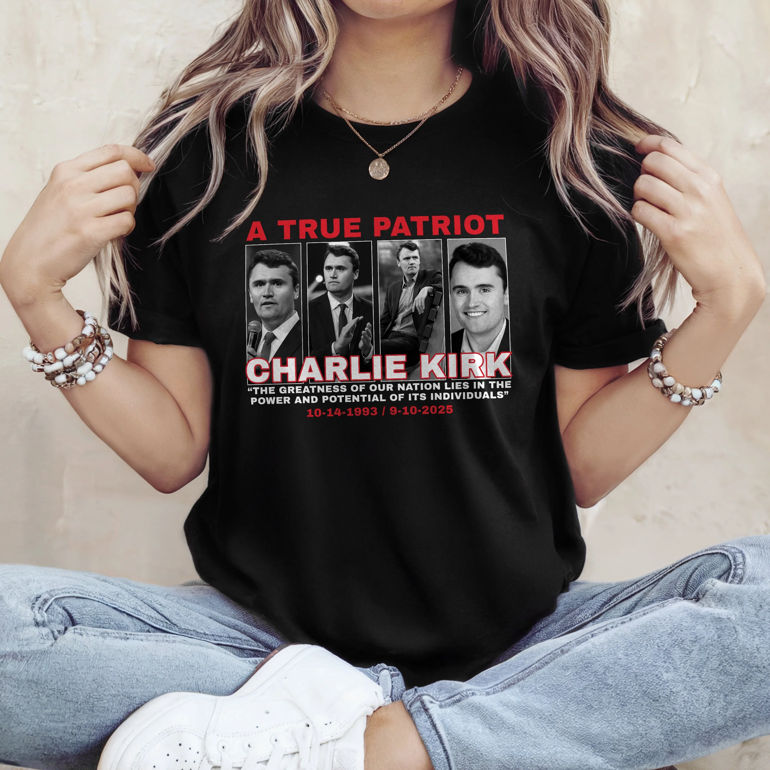 The Greatness Of Our Nation - A True Patriot Charlie Kirk Dark Shirt HO82 65798 - Image 2