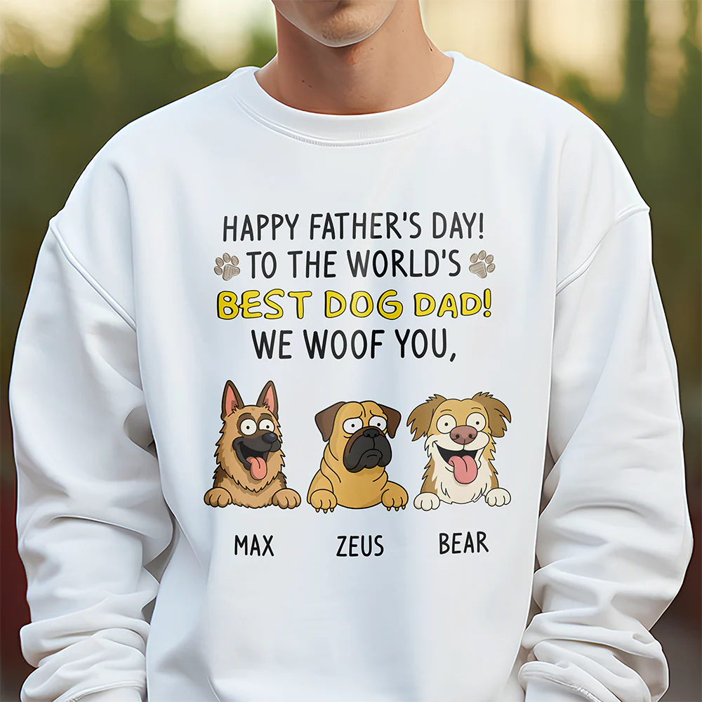 To The World Best Dog Dad Bright Shirt Personalized Gift For Father's Day HO82 893708 - Image 4