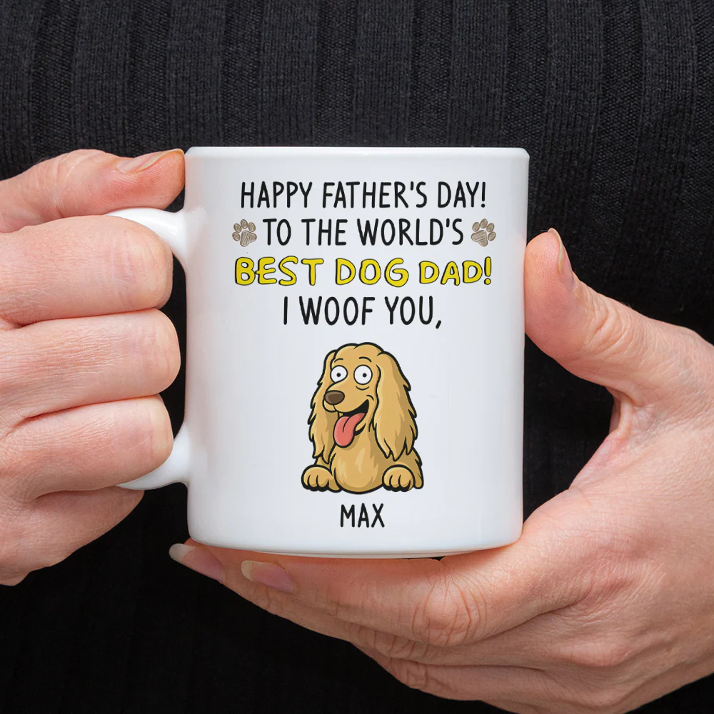 To The World Best Dog Dad White Mug Personalized Gift For Father's Day HO82 893710 - Image 3