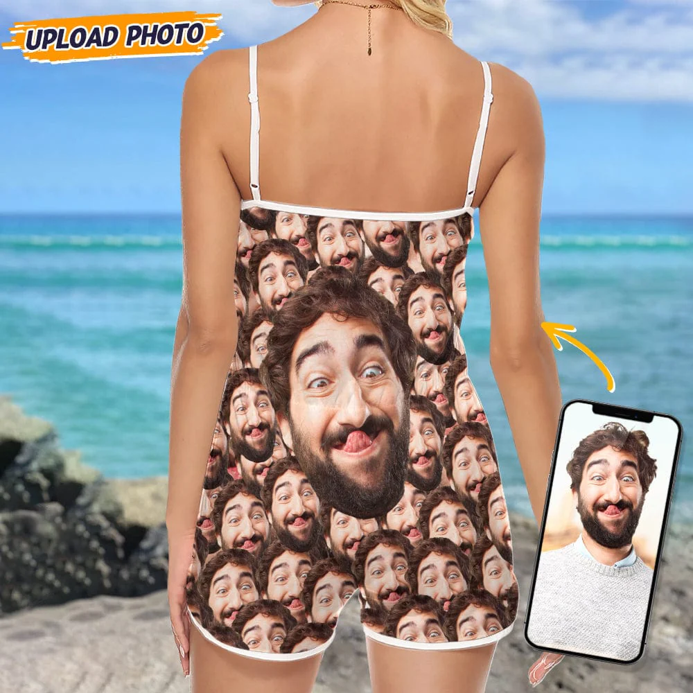 Upload Face Photo Sleeveless Romper N304 889130 - Image 2