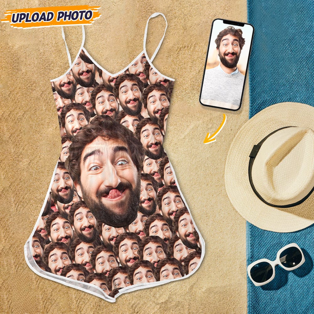 Upload Face Photo Sleeveless Romper N304 889130 - Image 3