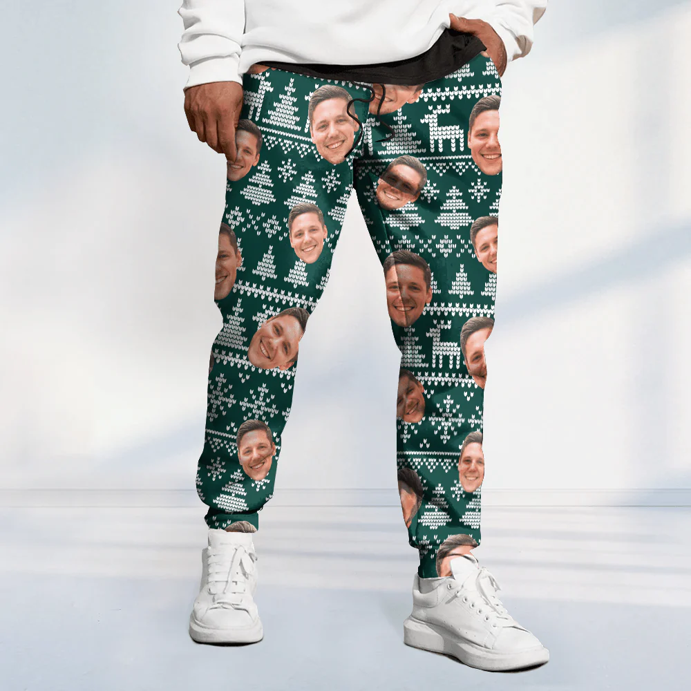Upload Human Face Christmas Matching Sweatpants N304 889866 - Image 4