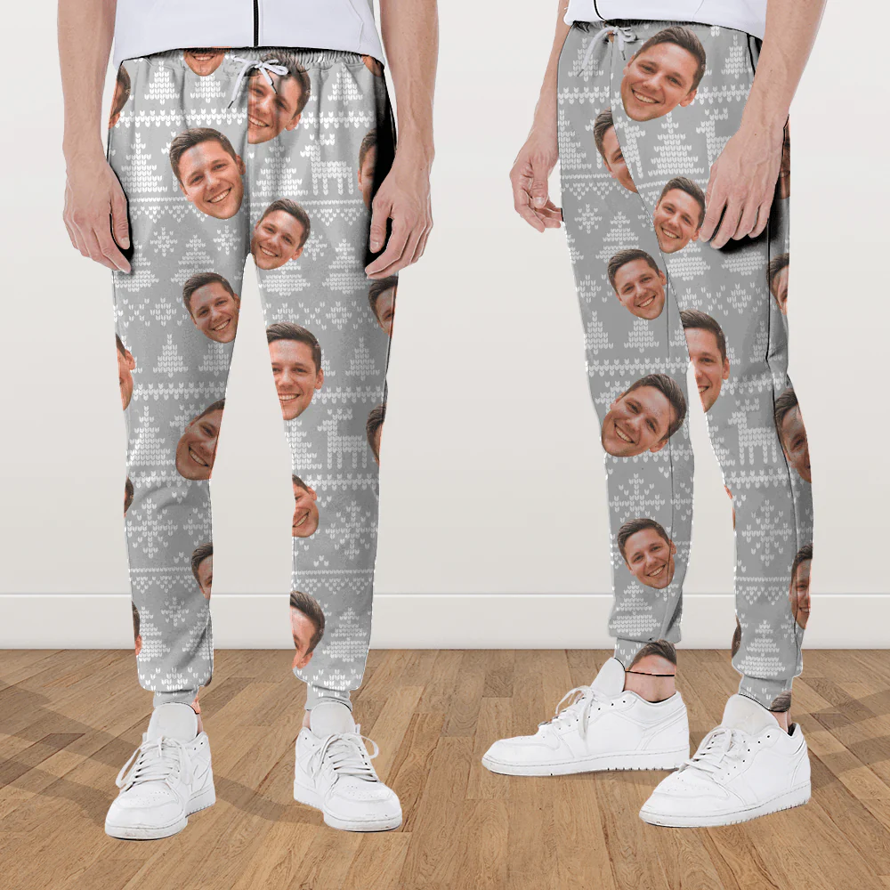 Upload Human Face Christmas Matching Sweatpants N304 889866 - Image 5