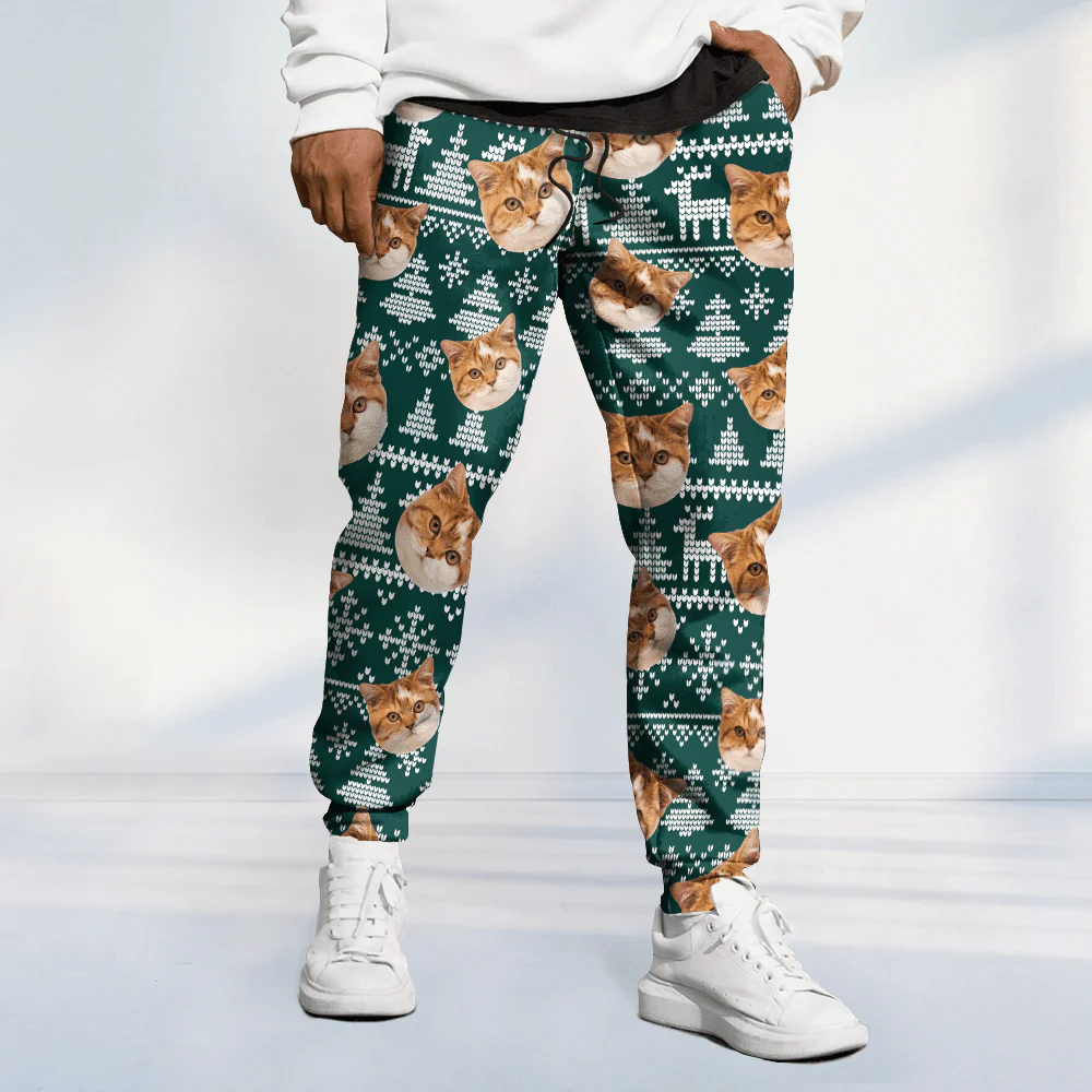 Upload Photo Christmas Matching For Cat Lovers Sweatpants N304 889864 - Image 3