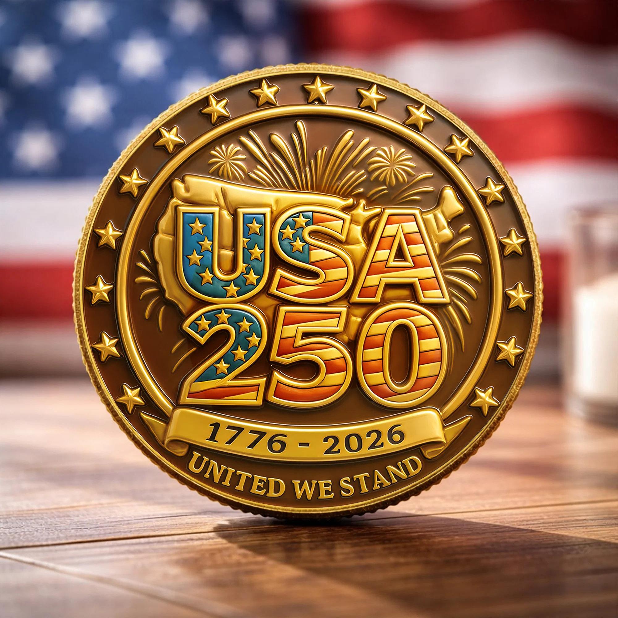 USA 250 Anniversary 1776-2026 United We Stand Coin HO82 901864 - Image 2