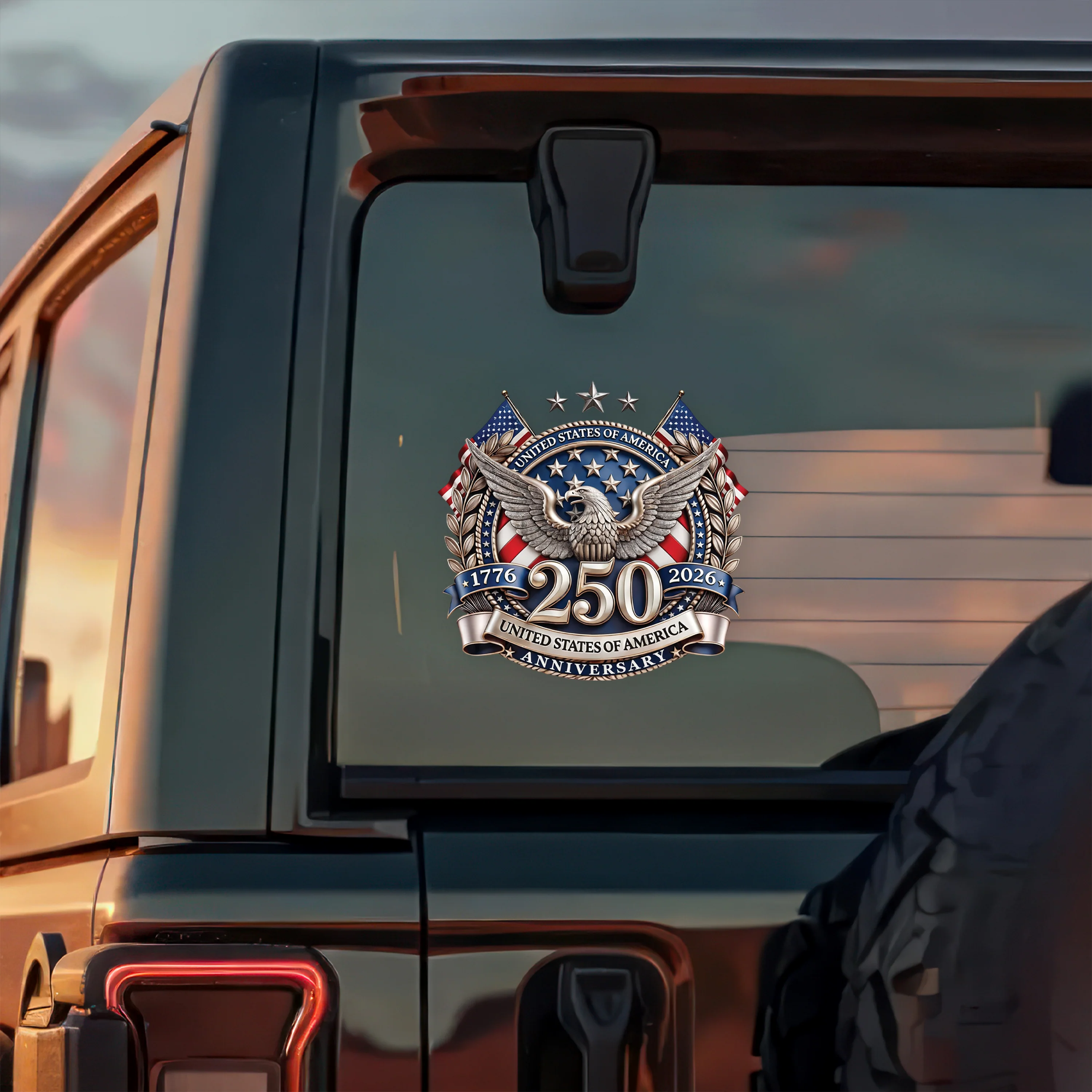 USA 250th Anniversary, 1776-2026 US 250 Emblem Semiquincentennial Car Window Decal Sticker HO82 900954 - Image 5