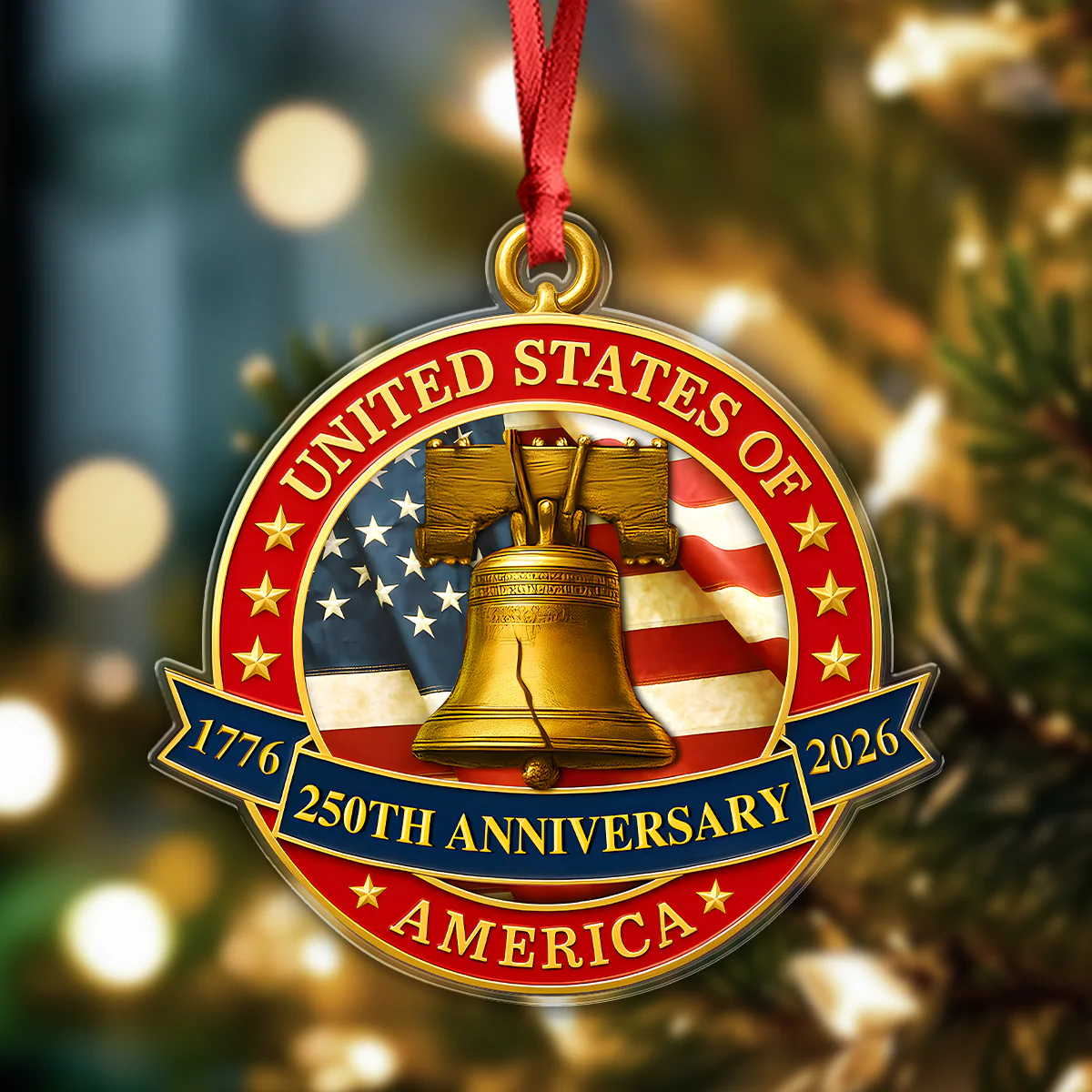 USA 250th Anniversary Liberty Bell Semiquincentennial Acrylic Ornament HO82 900370 - Image 2
