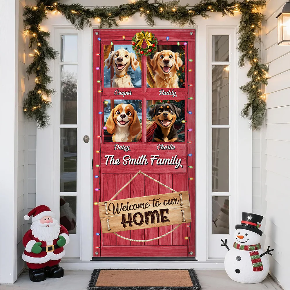 Welcome To Our Home Peeking Pets Door Cover Personalized Gift For Dog Lovers HO82 900242 - Image 4