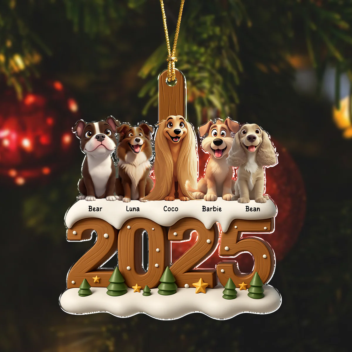 Xmas With Dog Acrylic Ornament Personalized Gift For Christmas HO82 900116 - Image 4