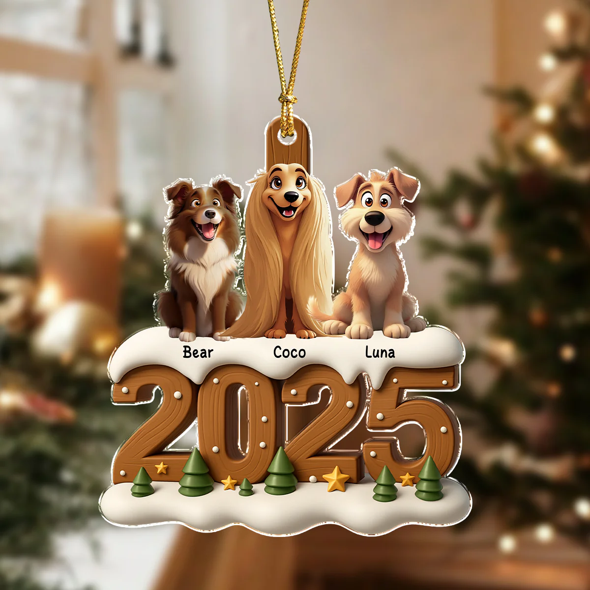 Xmas With Dog Acrylic Ornament Personalized Gift For Christmas HO82 900116 - Image 5