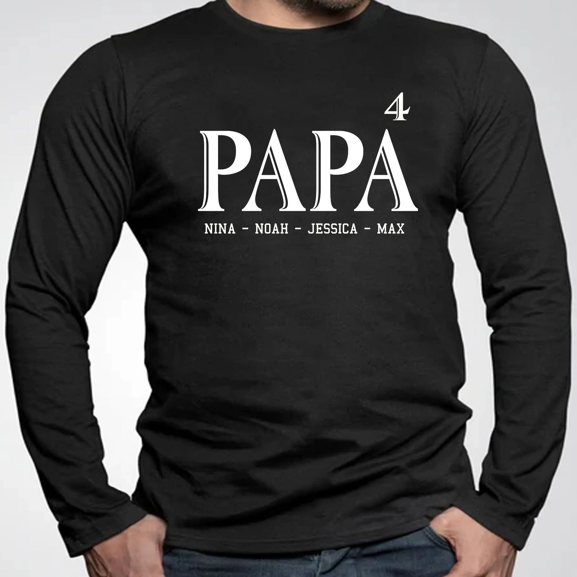 Papa Custom Kids Names Personalized Custom Father's Day Shirt H319 - Image 4