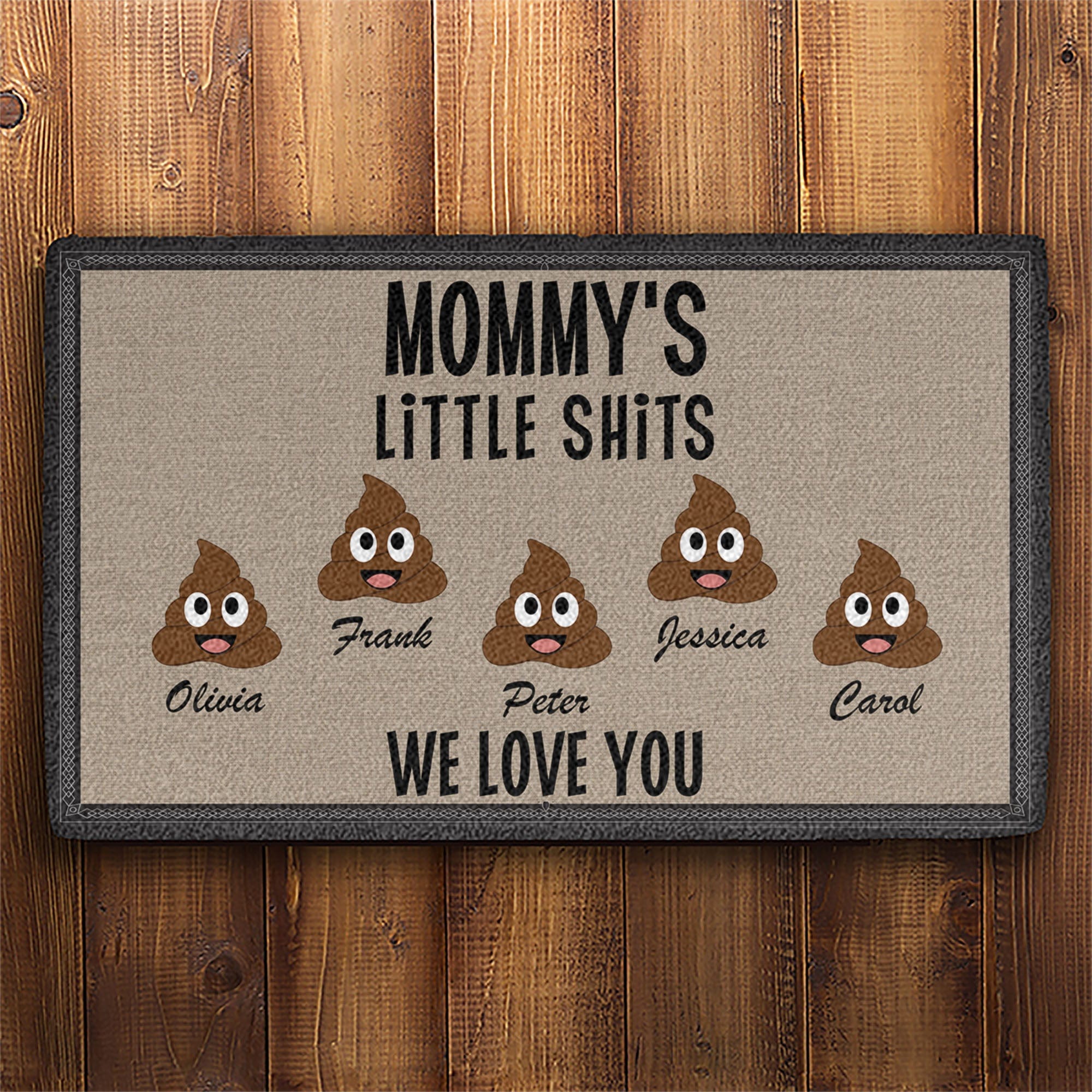 Papa's Little Shits Personalized Doormats - Image 2