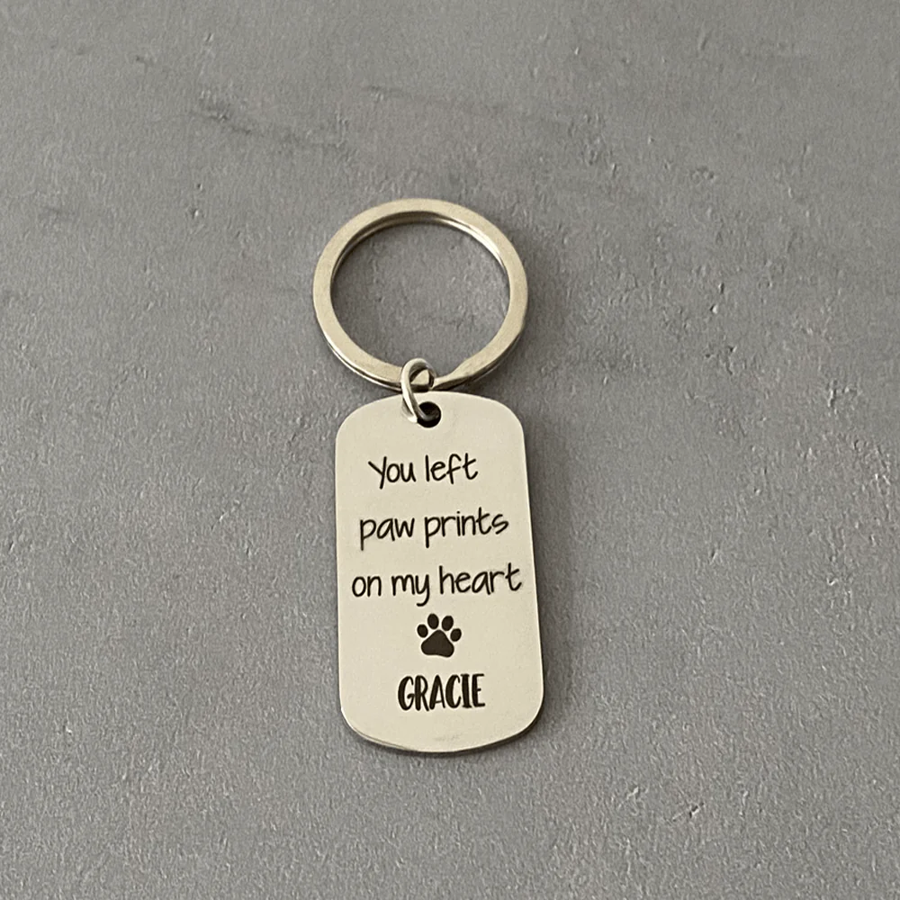 You Left Paw Prints On My Heart Dog Keychain 891064 - Image 3