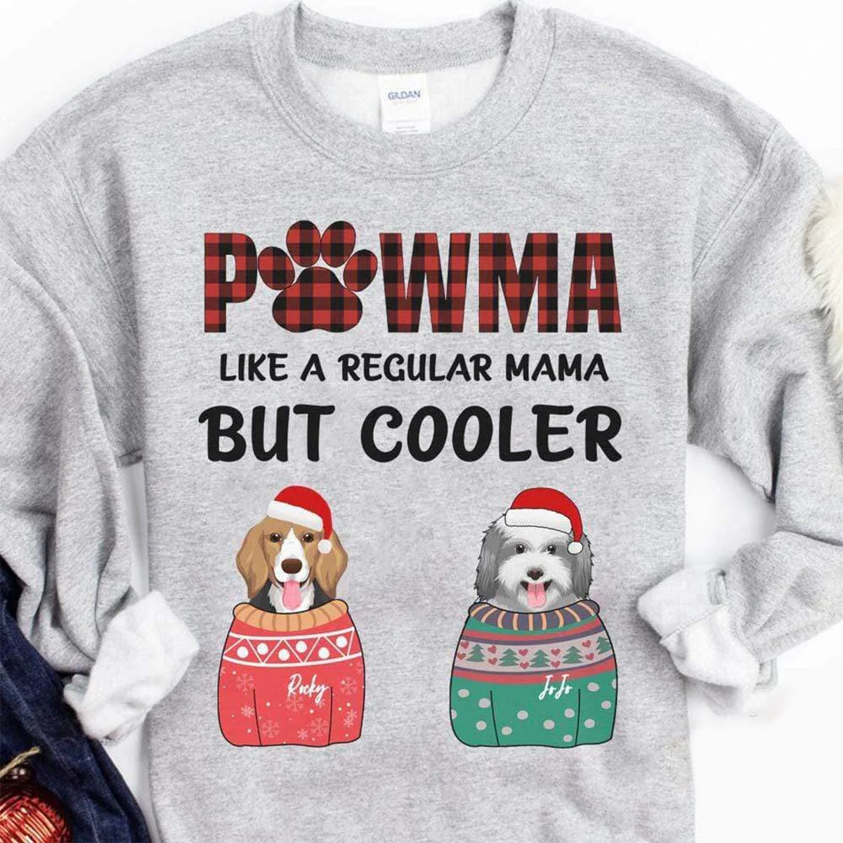 Pawma Cooler Dog Mom Christmas Sweatshirt Shirt