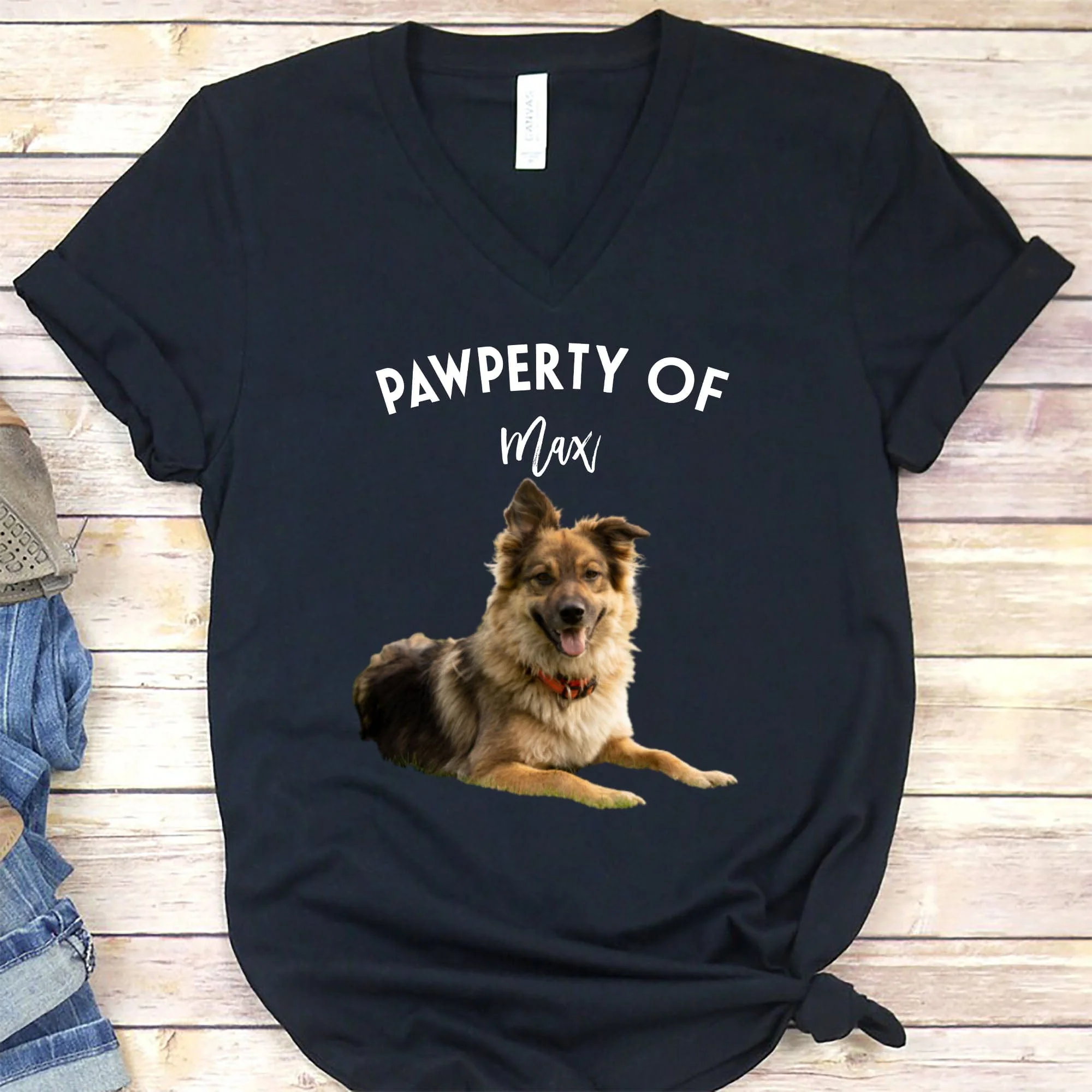Pawperty Of My Dogs Pet Photo Shirt C169 - Image 2