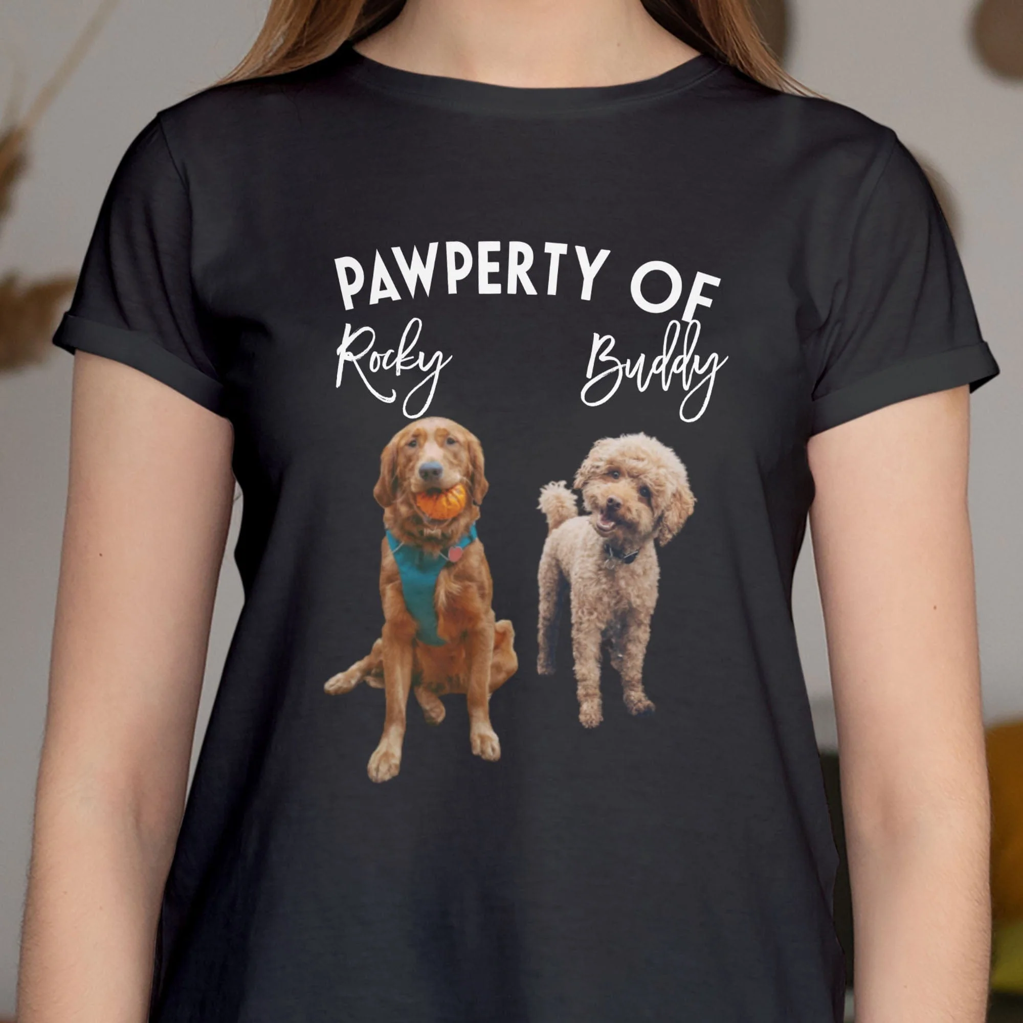 Pawperty Of My Dogs Pet Photo Shirt C169 - Image 3