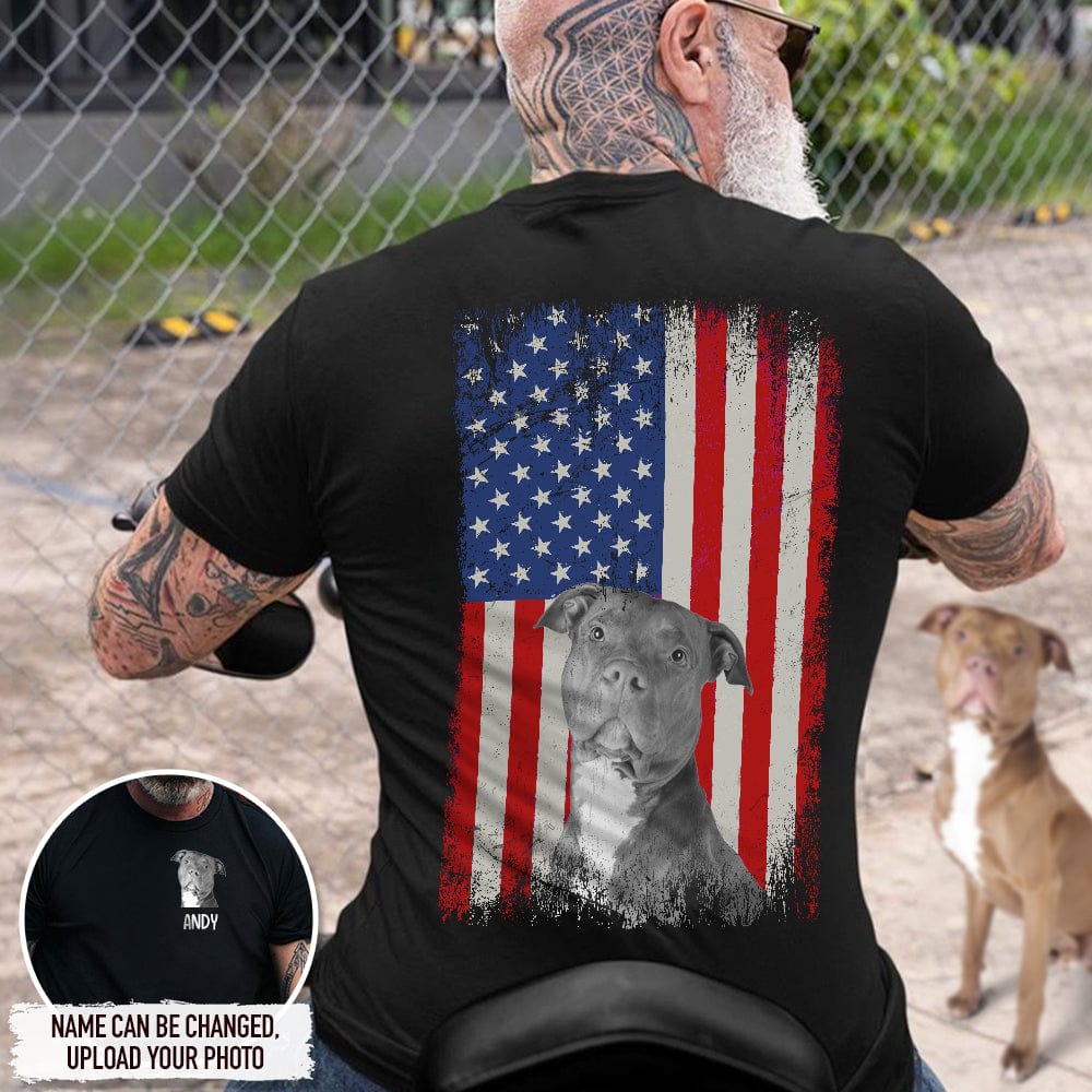Personalized America Flag Shirt Photo Dog Cat N369 888305 - Image 3