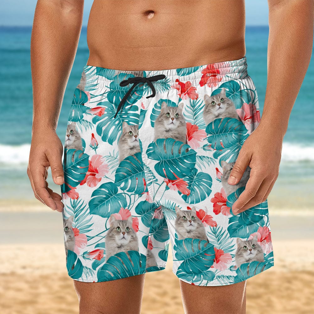 Personalized Beach Short Upload Photo Dog Cat For Men N369 888378 120728 - Image 2