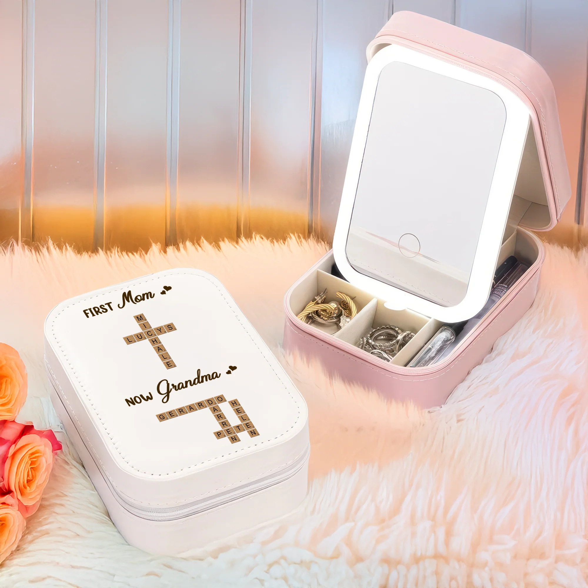 Personalized Being Your Mother Was A Gift Makeup box with LED LM32 893319 - Image 4