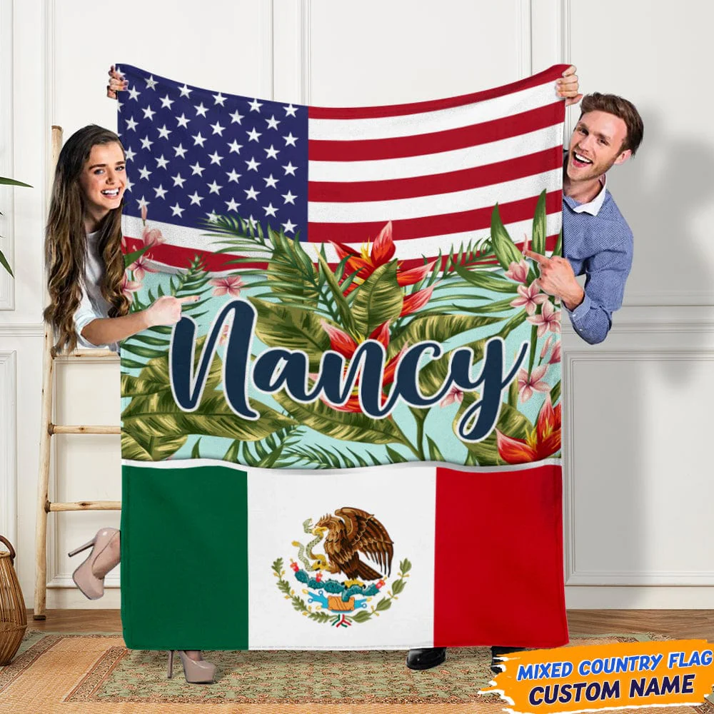 Personalized Blanket Mixed Flag Country N369 HN590 - Image 2