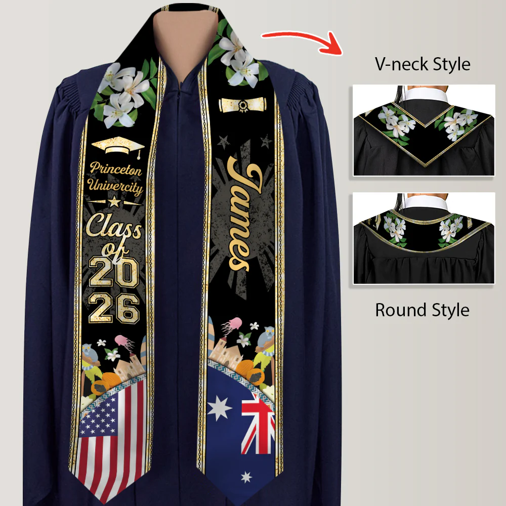 Personalized Class Of 2026 Country Flag Stoles Graduation Gift LM32 897695 - Image 4
