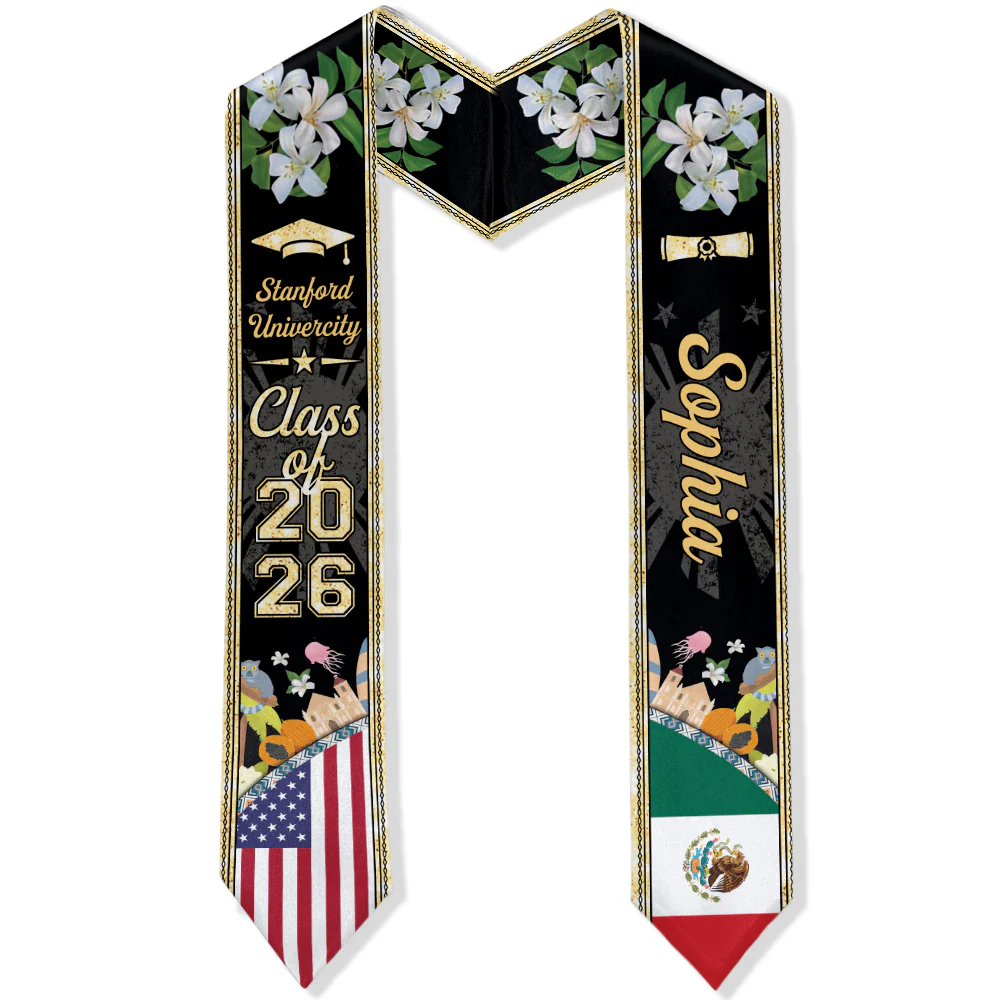 Personalized Class Of 2026 Country Flag Stoles Graduation Gift LM32 897695 - Image 7