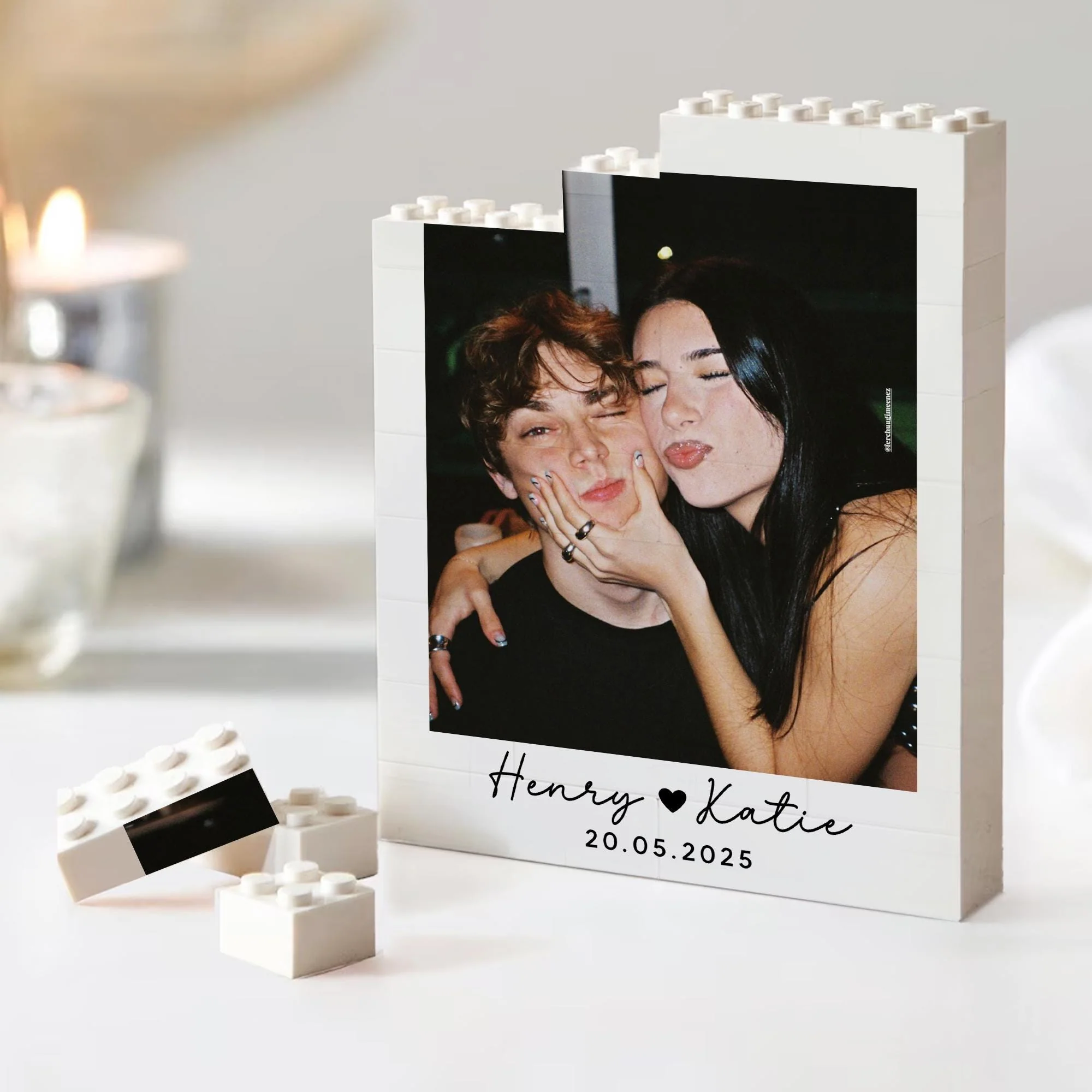 Personalized Couple Photo Forever & Always Building Block - Valentine's Day Gift HO82 901364 - Image 3