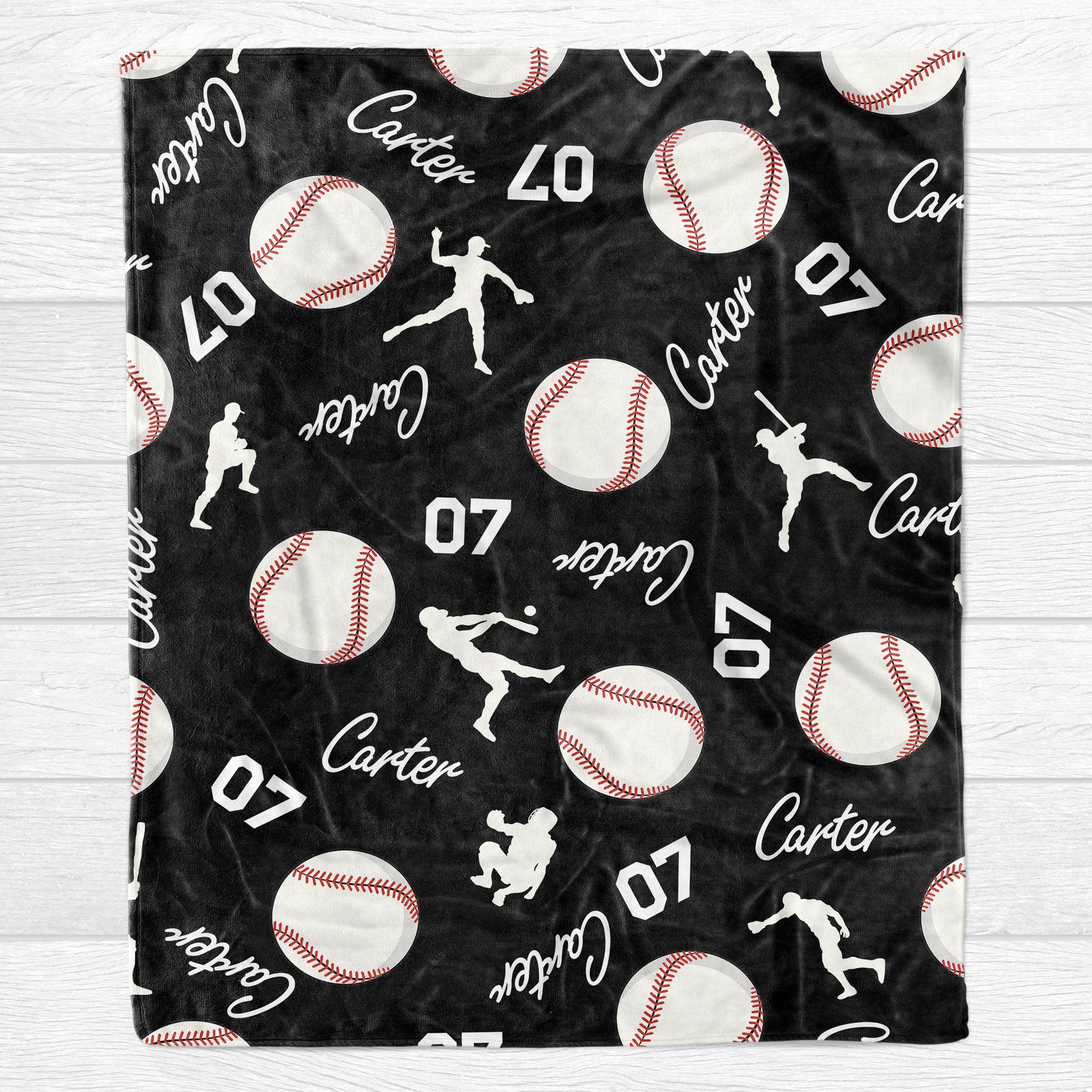 Personalized Custom Baseball Collage Blanket H531