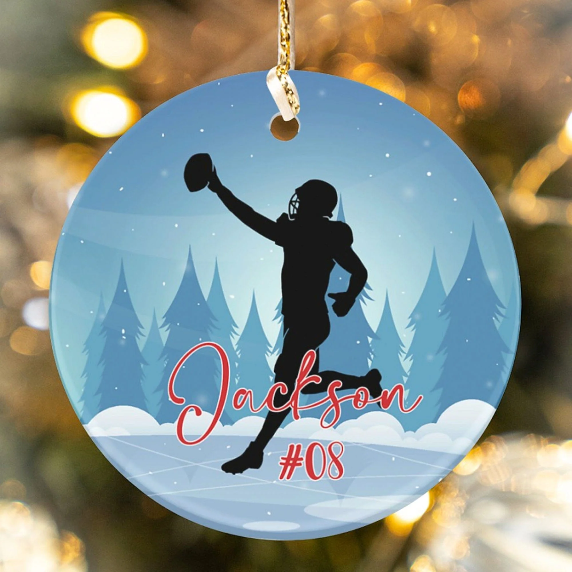 Personalized Custom Football Ornament C529 - Image 2
