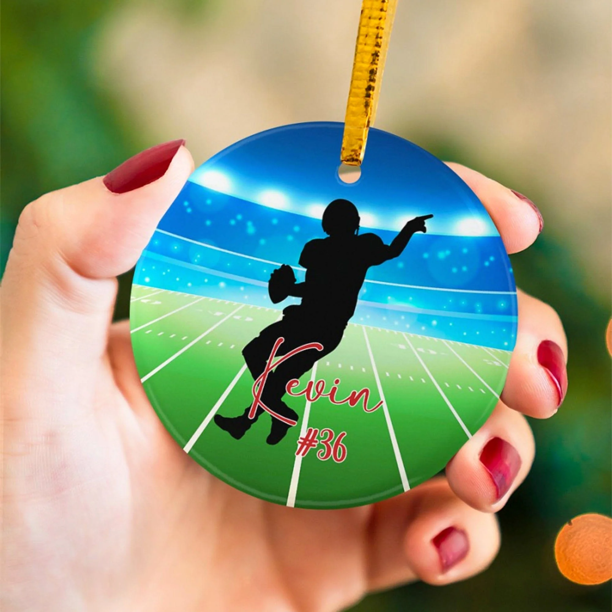 Personalized Custom Football Ornament C529 - Image 4
