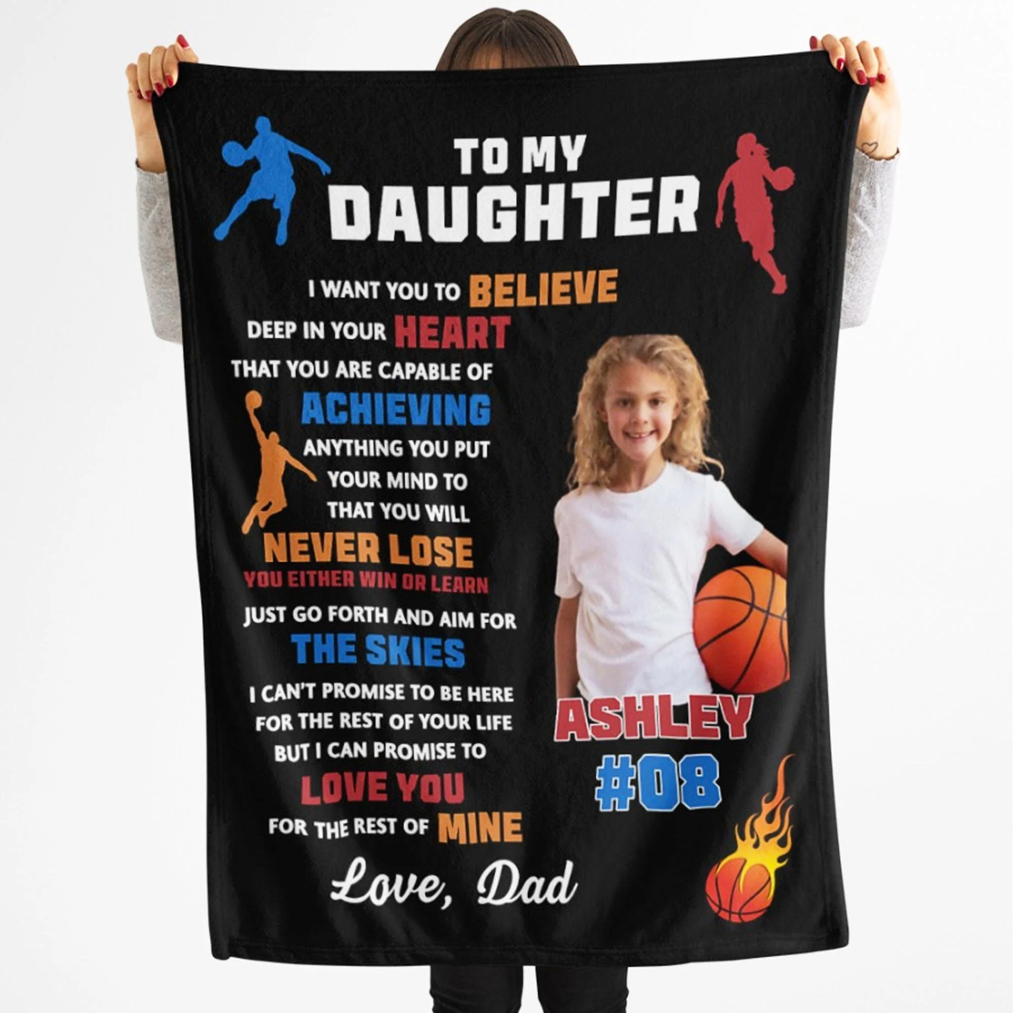 Personalized Custom Photo Basketball Blanket C544 - Image 3