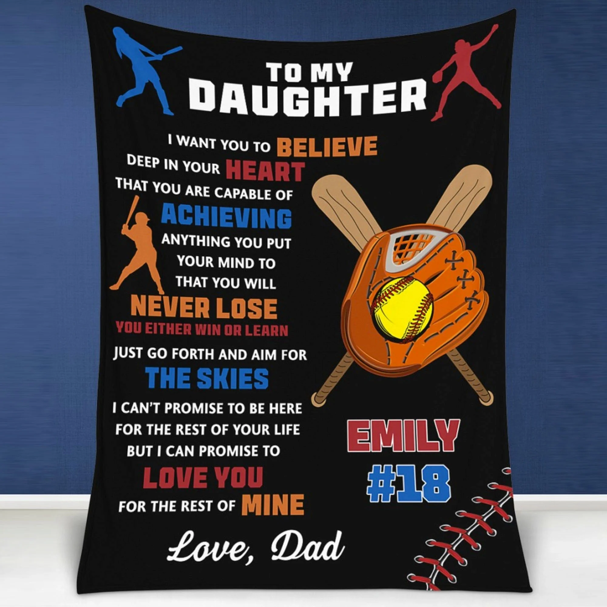 Personalized Custom Photo Softball Blanket C544 - Image 6