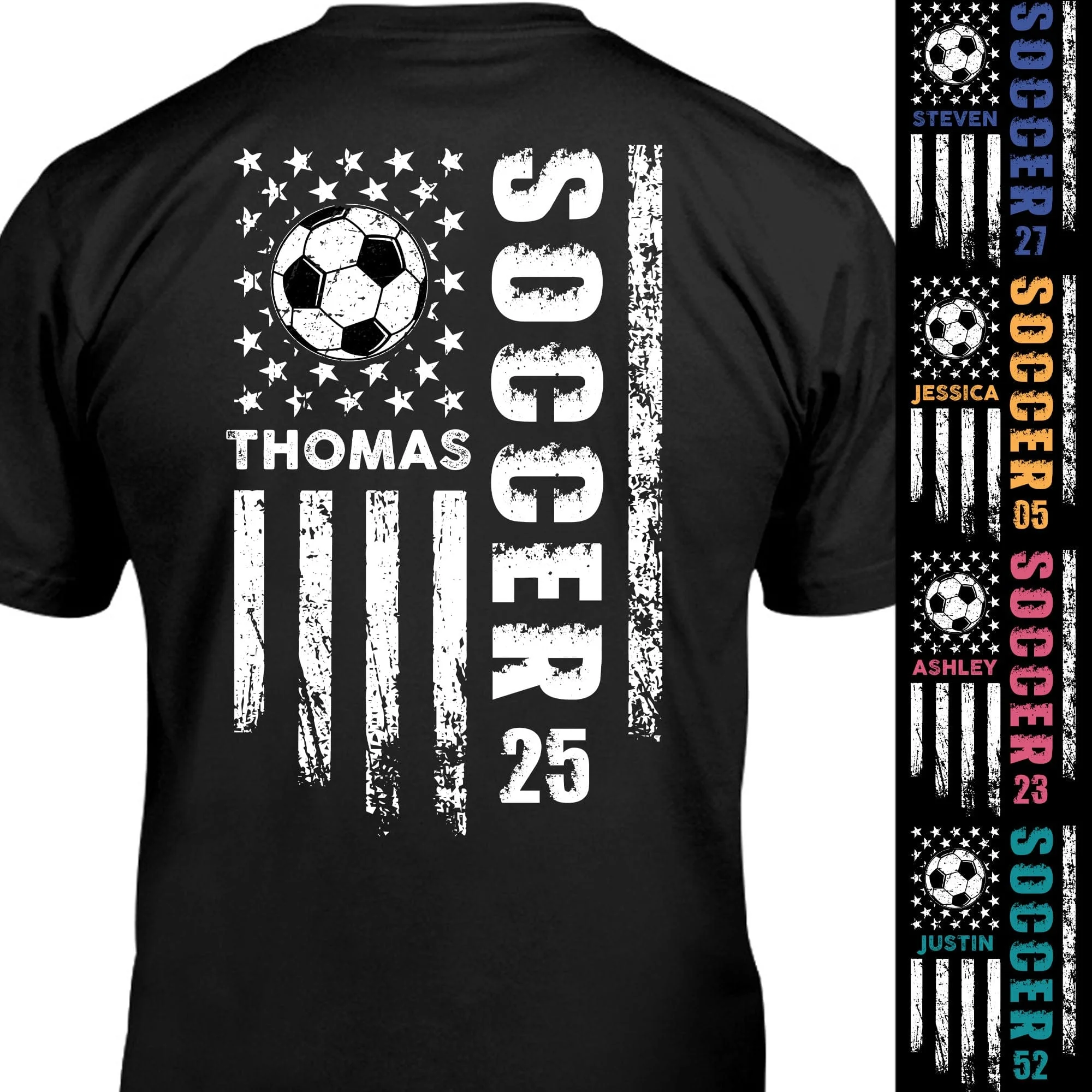 Personalized Custom Soccer Backside Shirts C524