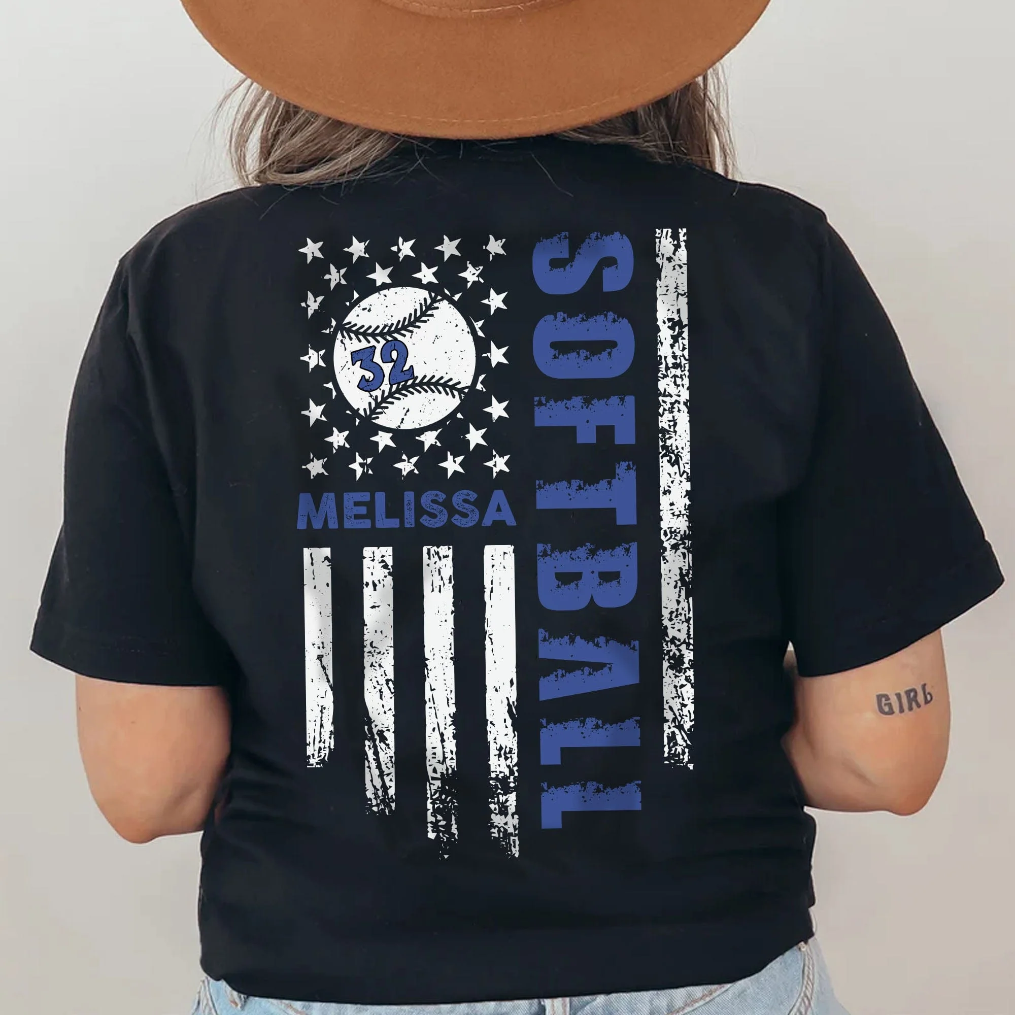 Personalized Custom Softball Backside Shirts 890619 - Image 2
