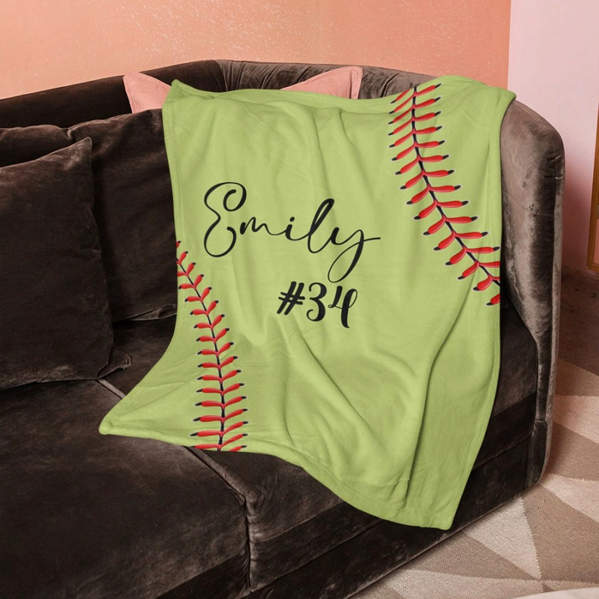 Personalized Custom Softball Blanket C528 - Image 3