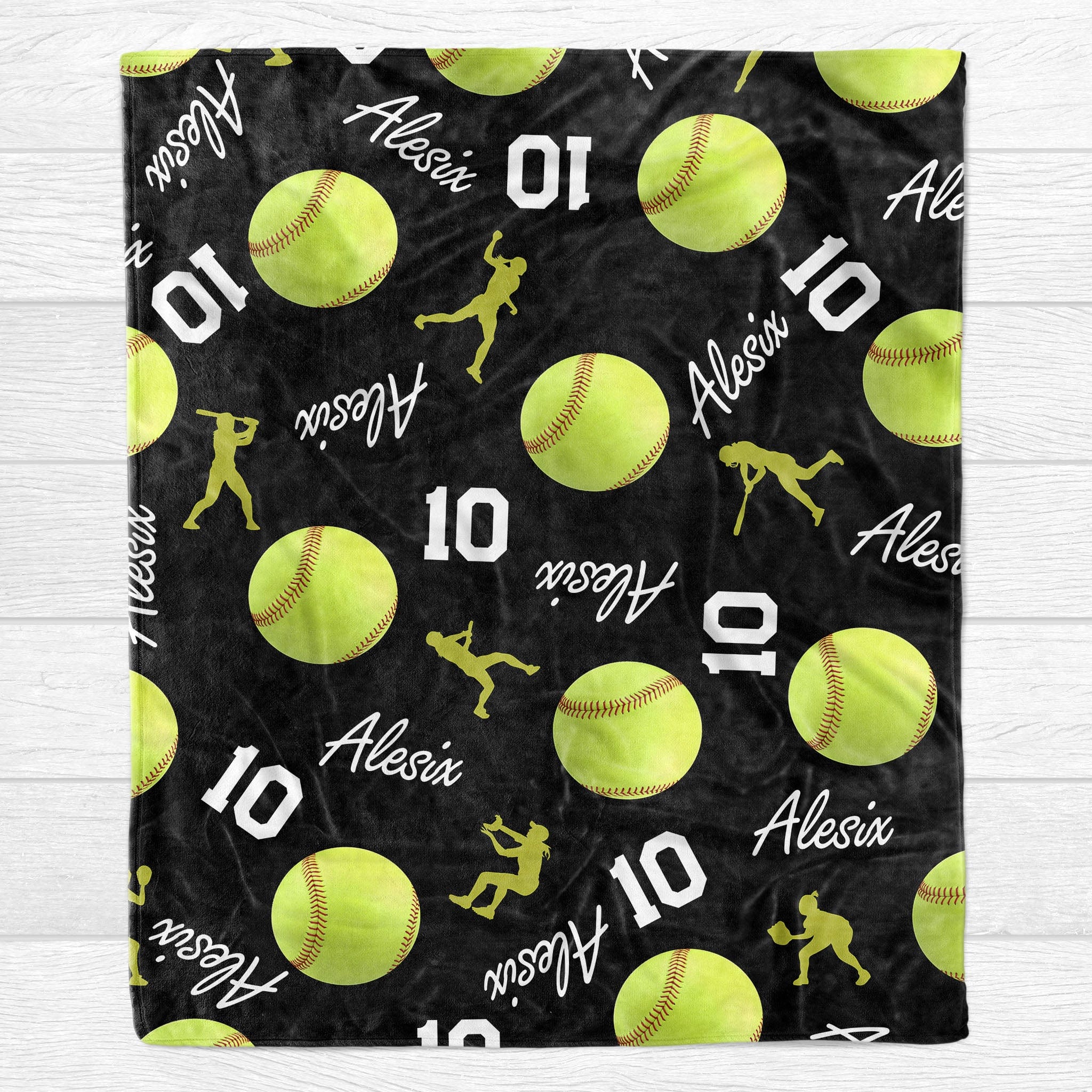Personalized Custom Softball Collage Blanket H531