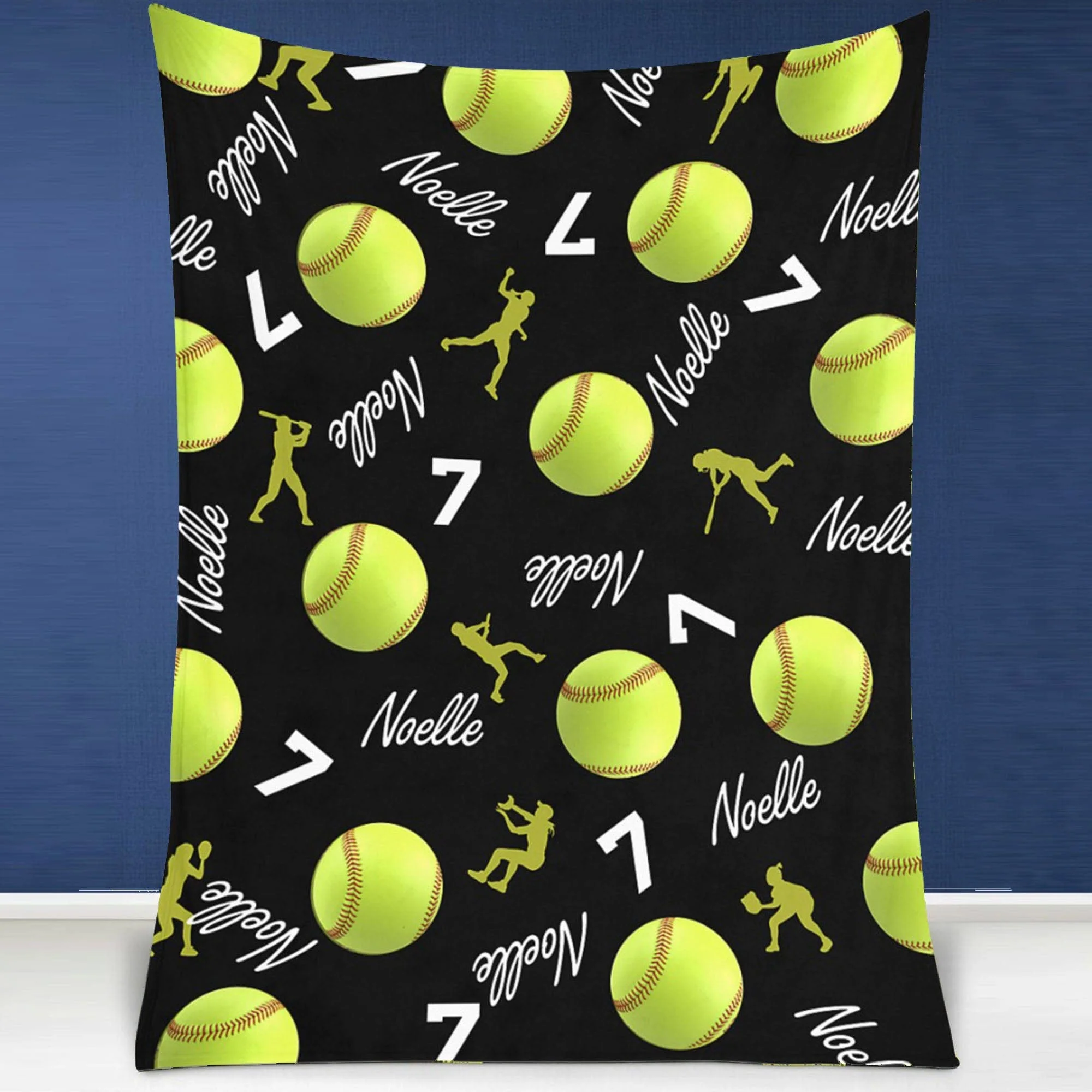 Personalized Custom Softball Collage Blanket H531 - Image 4