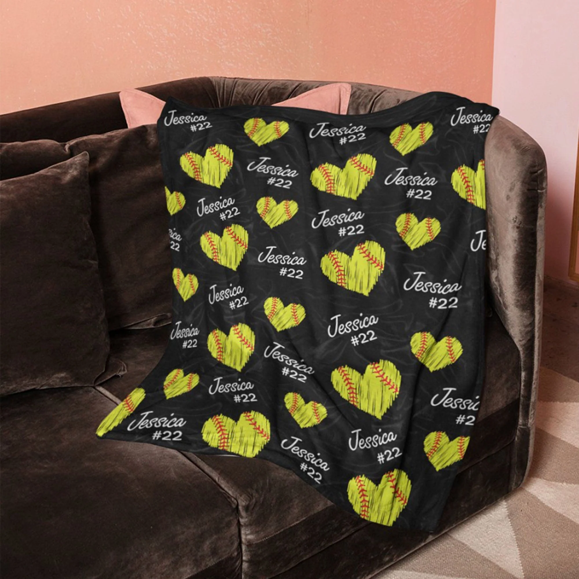Personalized Custom Softball Blanket H532 - Image 5