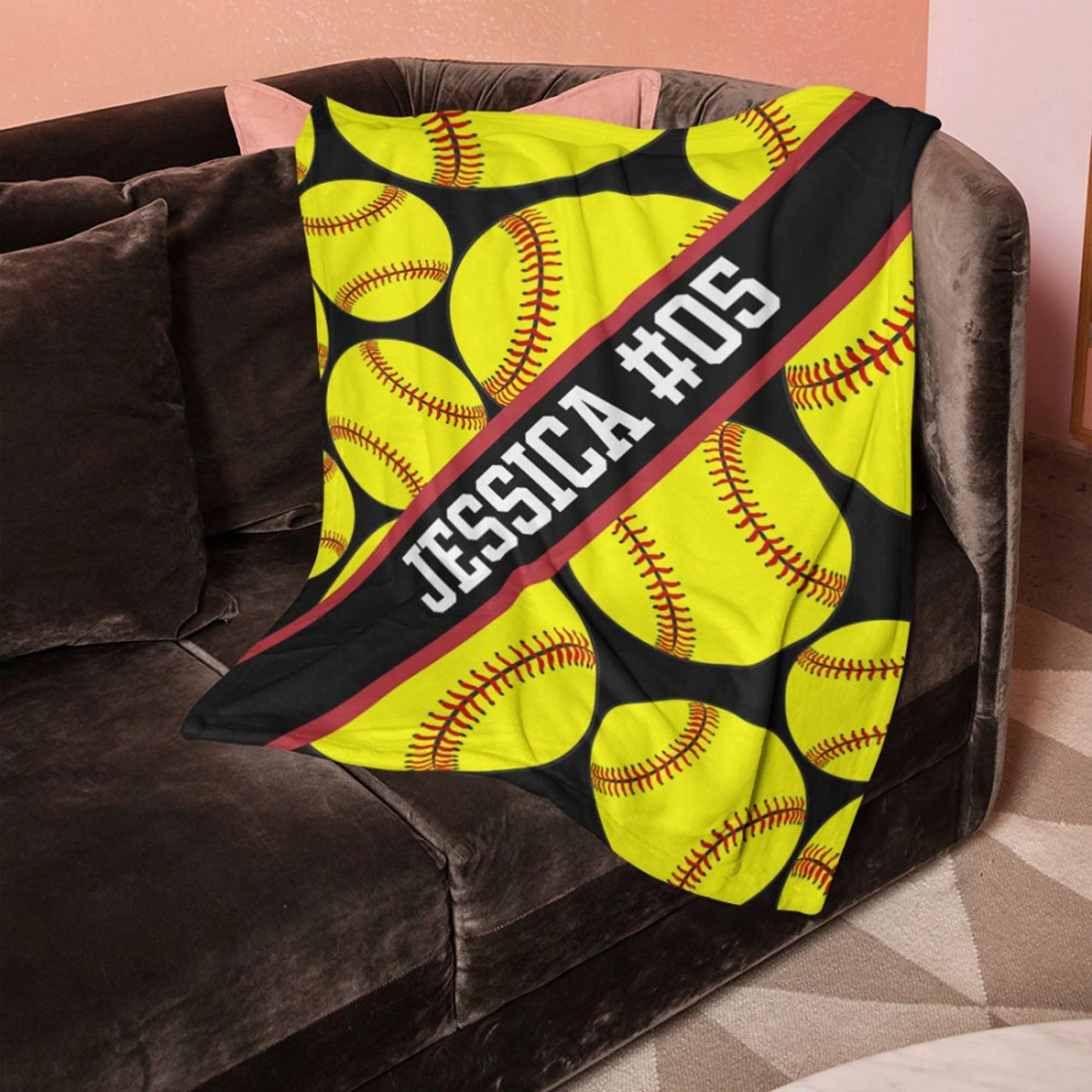 Personalized Custom Softball Blanket H533 - Image 5