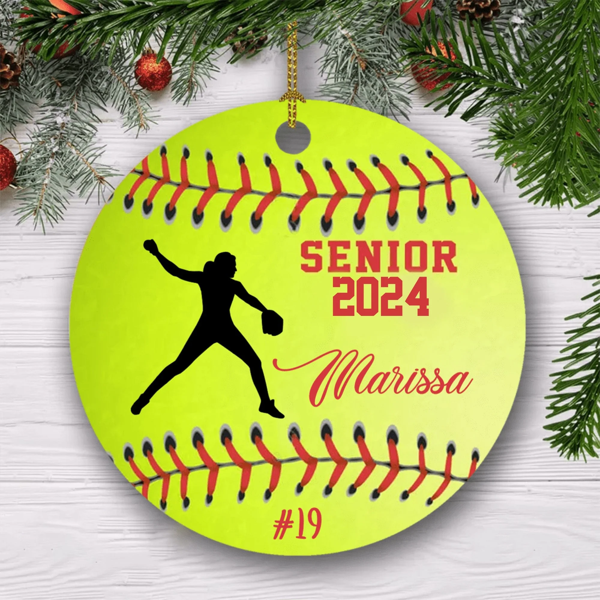 Personalized Custom Softball Ornaments H526 - Image 2